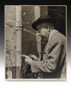 Prévert de Profil Silver Gelatin Print, Surrealist, Framed, Circa 1955