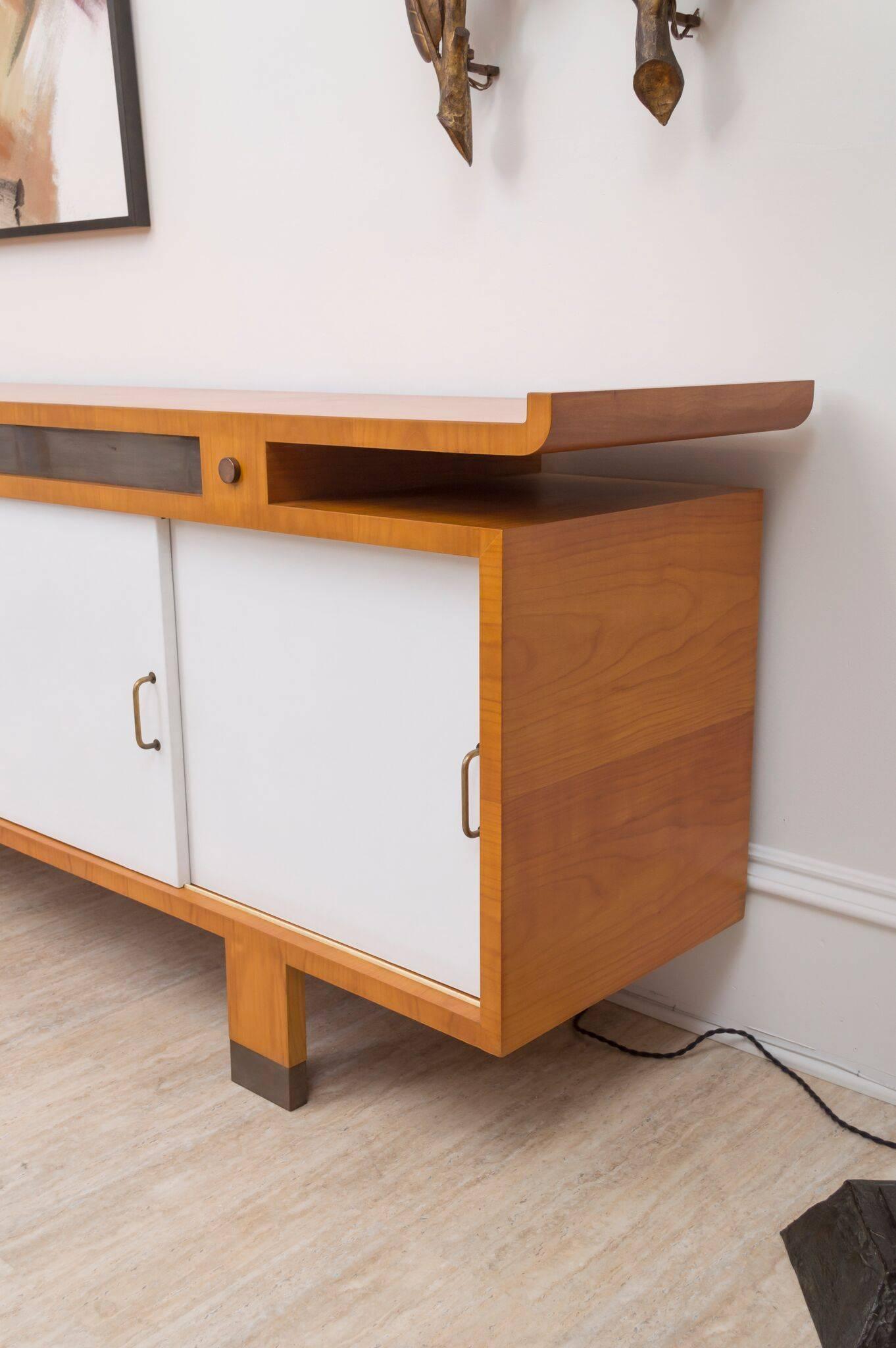 Mid-Century Modern Jacques Quinet Cherrywood Sideboard For Sale