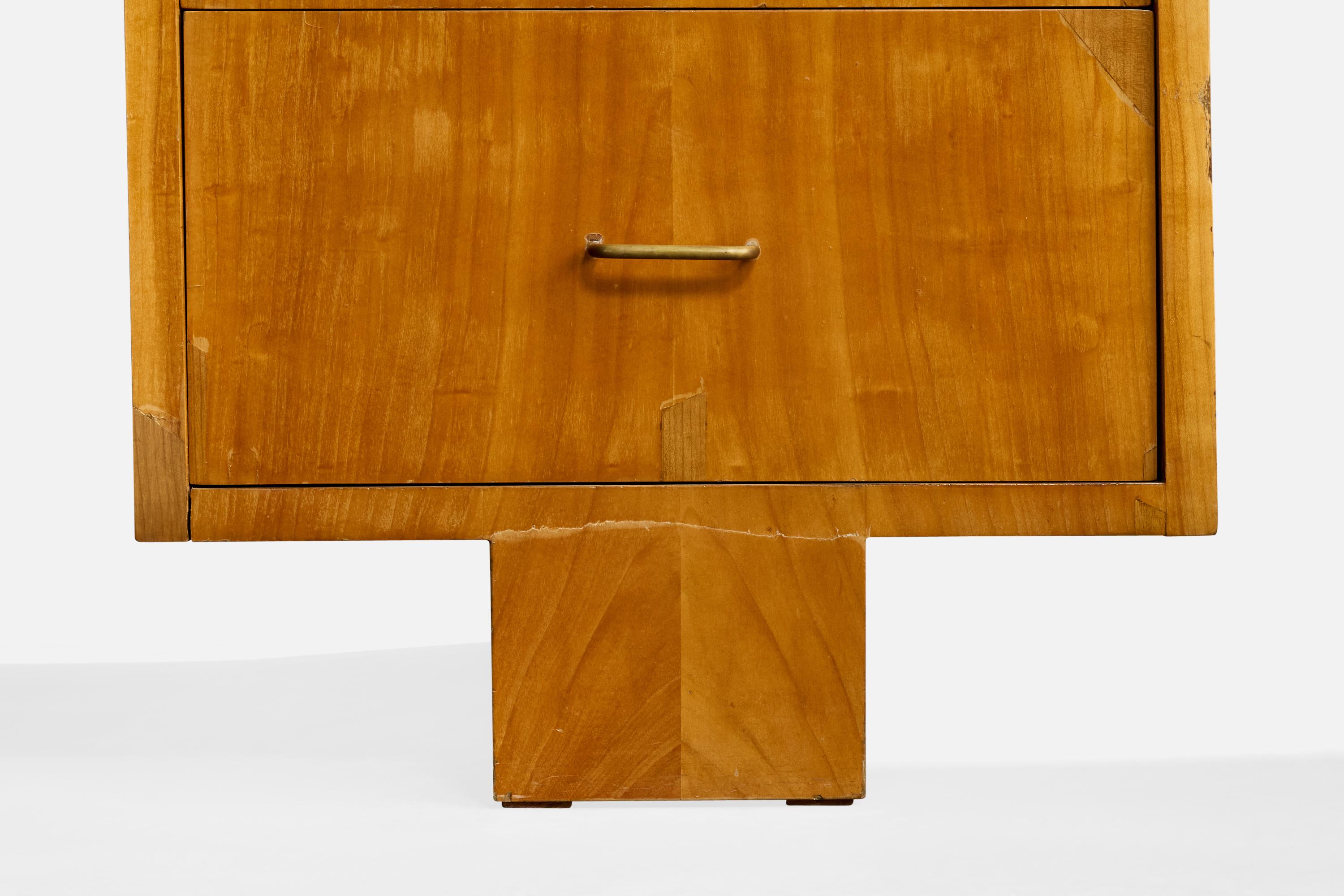 Jacques Quinet, Desk, Cherrywood, Brass, France, 1960 im Angebot 13