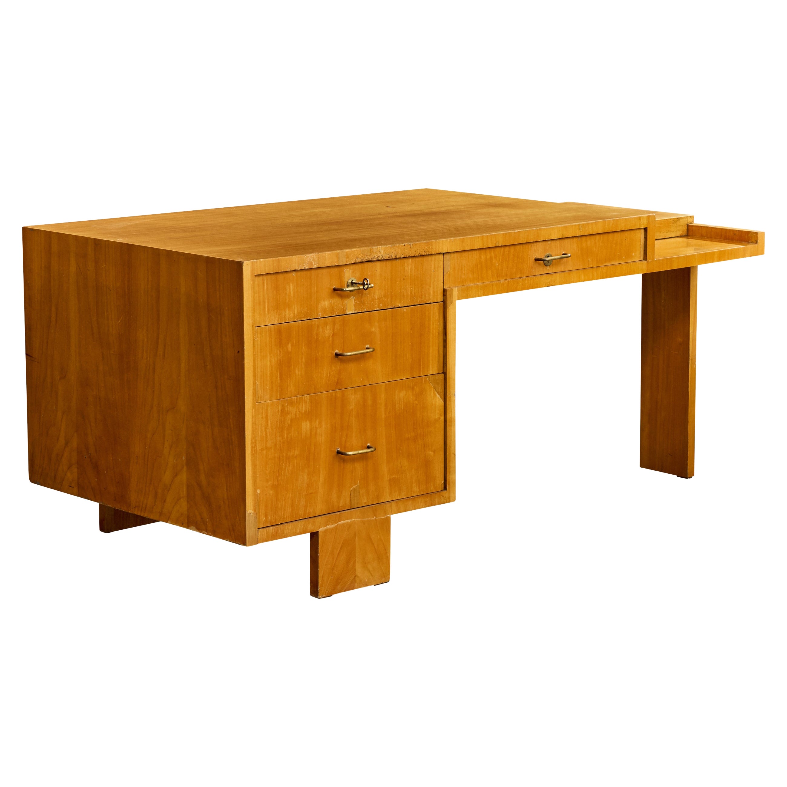 Jacques Quinet, Desk, Cherrywood, Brass, France, 1960 im Angebot