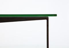 Jacques Quinet Dining Table in Wrought Iron & Saint Gobain Glass, France 1950's