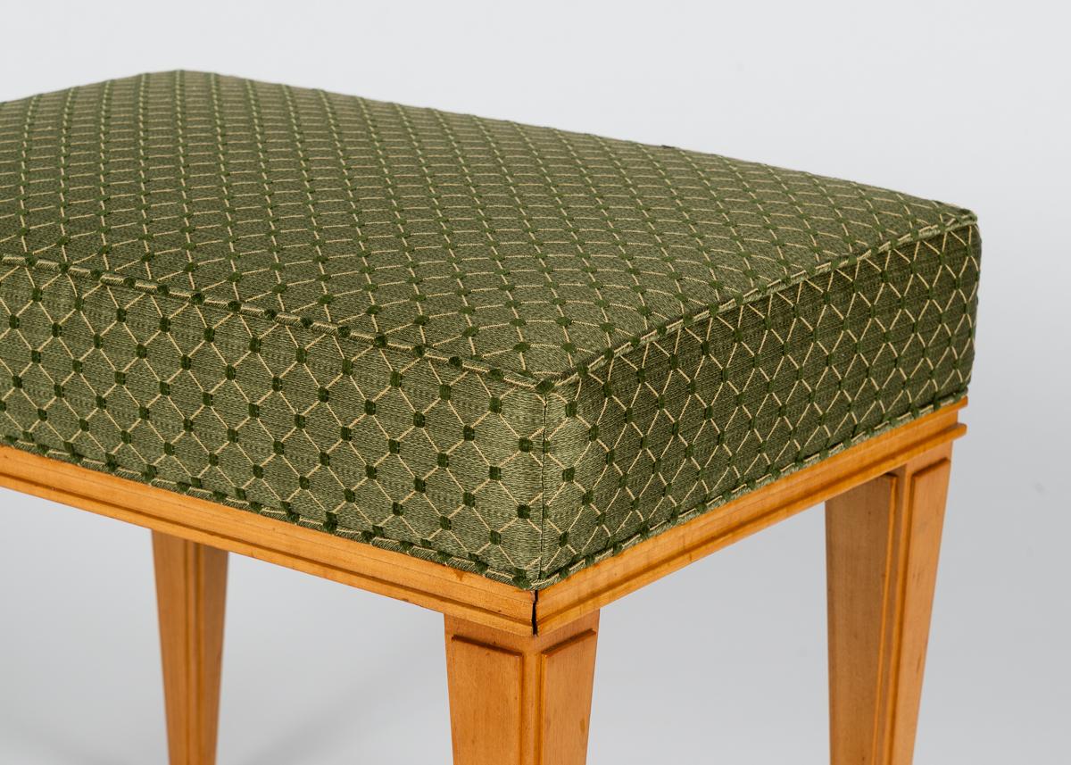 French Jacques Quinet, Fine Rectangular Stool, France, circa 1947 For Sale