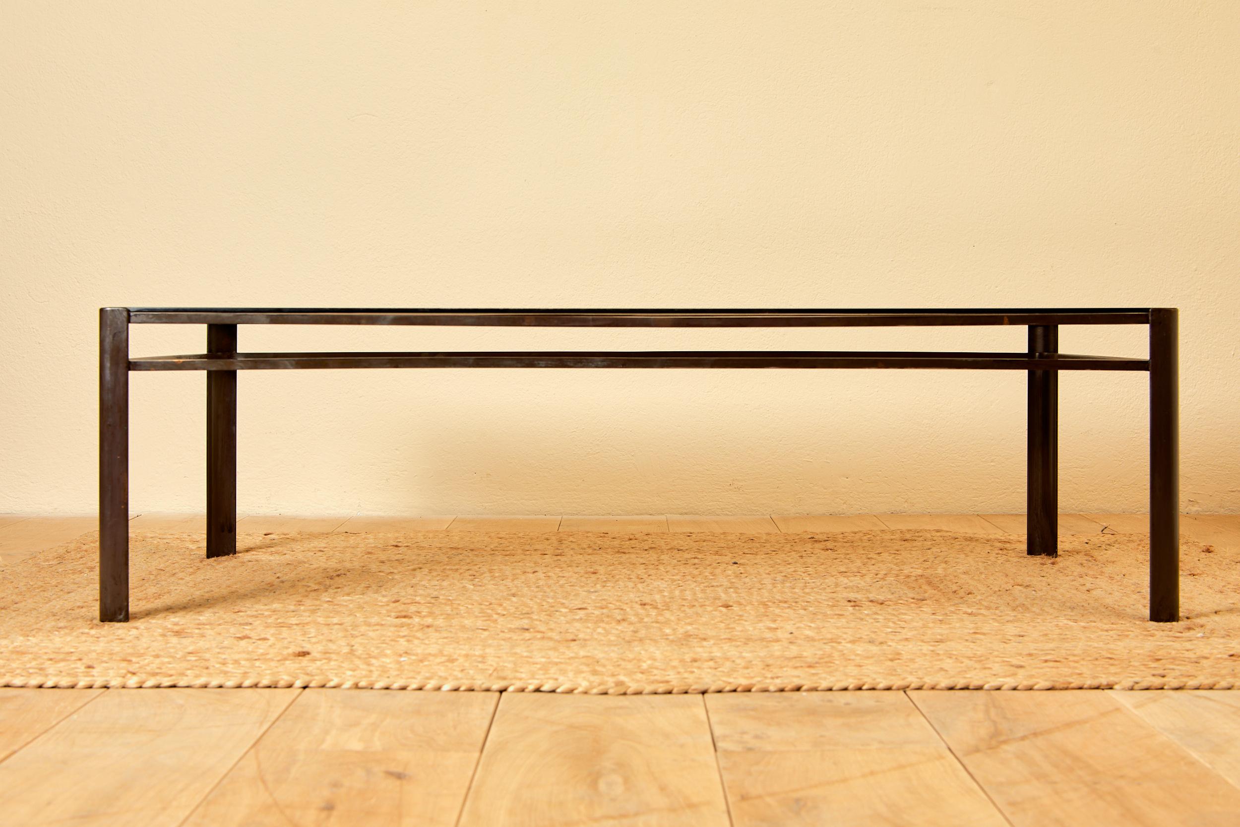 Modern Jacques Quinet for Mallabert, coffee table, bronze, circa 1970, France.
