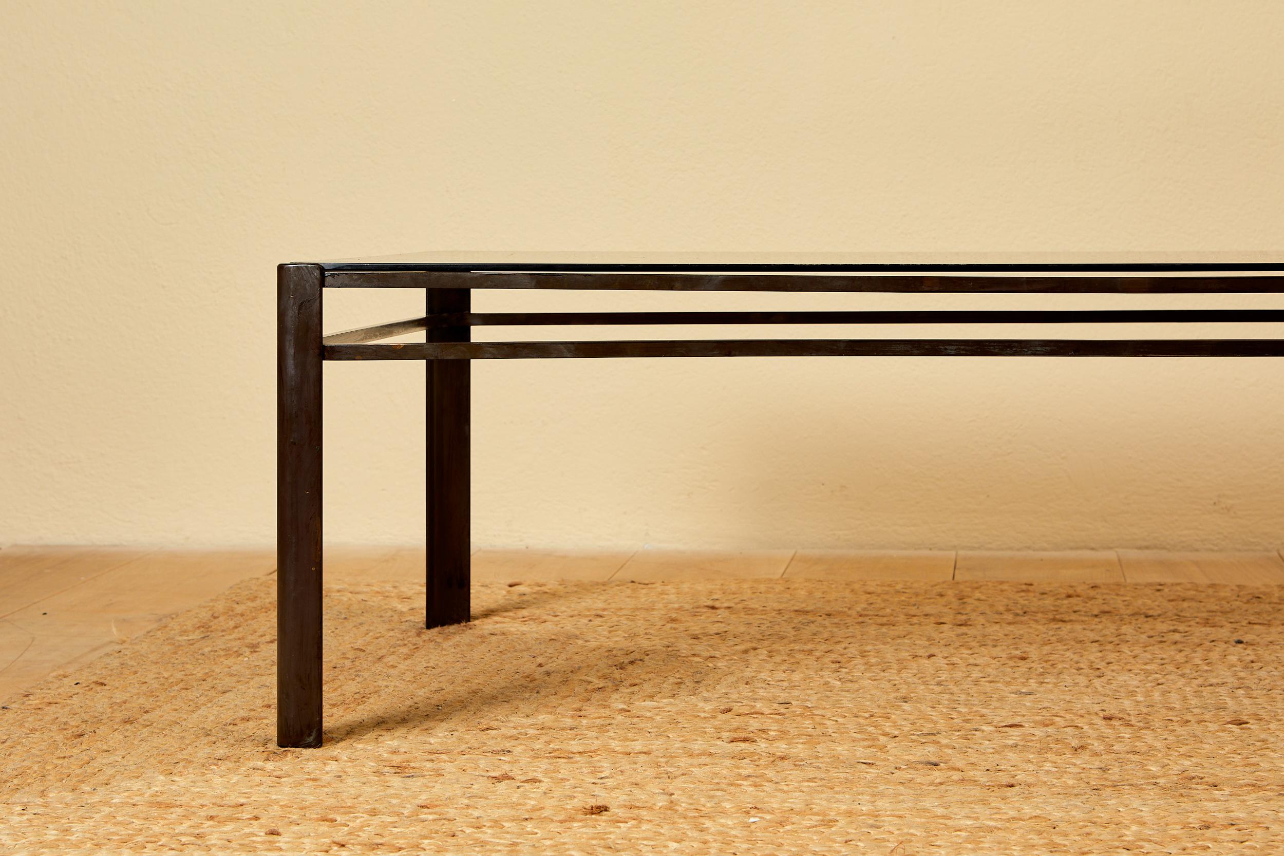 Jacques Quinet for Mallabert, coffee table, bronze, circa 1970, France. In Good Condition In Nice, Cote d' Azur