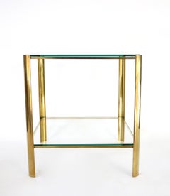 Jacques Quinet French Bronze and Glass Side Table for Maison Malabert