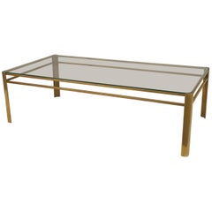 Jacques Quinet French Mid-Century Bronze and Glass Coffee Table