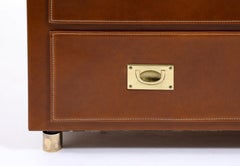 Jacques Quinet Leather Chest, France 1950's
