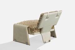 Jacques Quinet, Loungesessel, Leder, Fell, Metall, Frankreich, 1970er Jahre