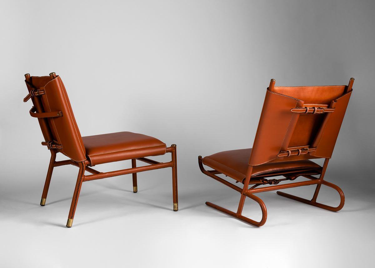 French Jacques Quinet, Pair Lounge Chairs, France, circa 1955