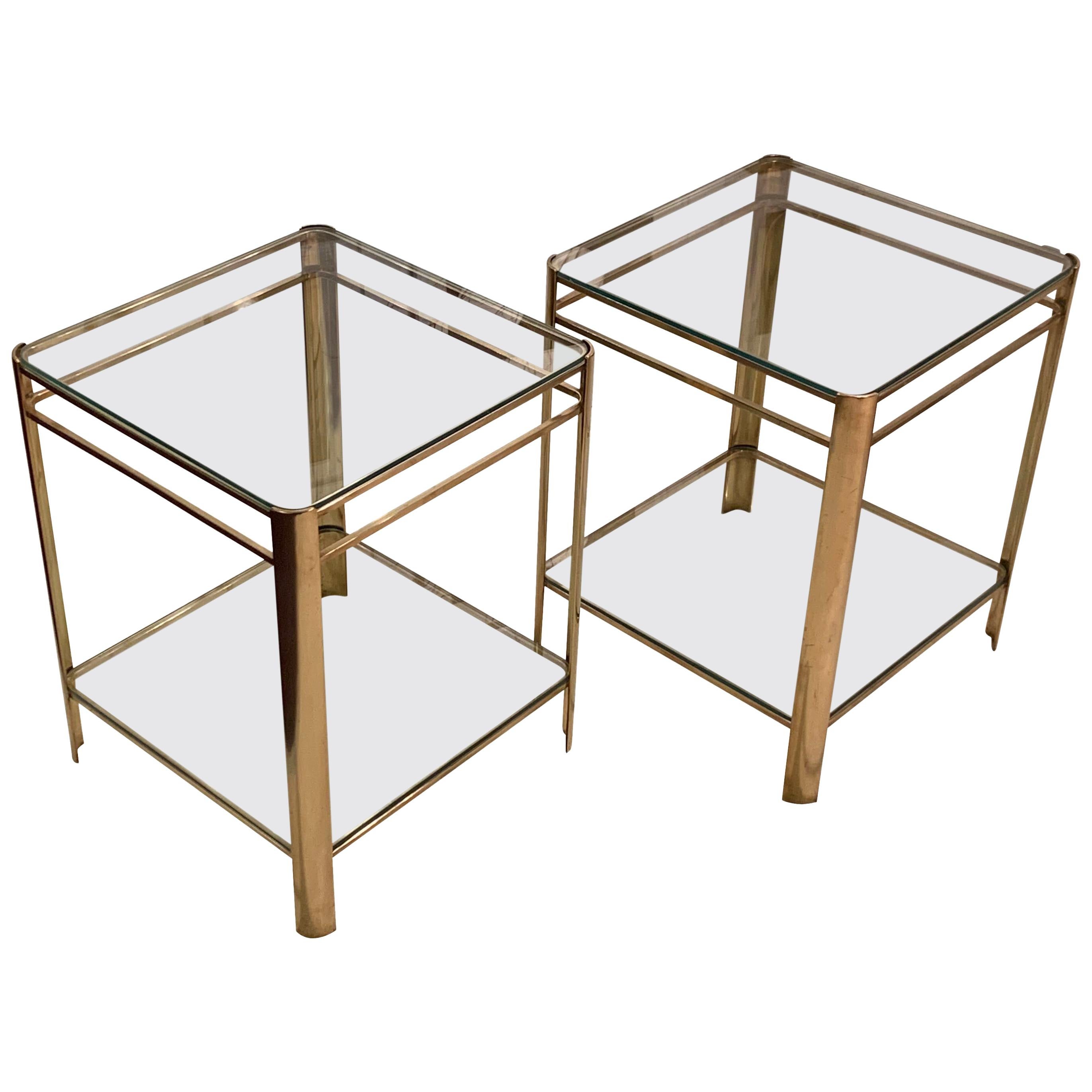 Jacques Quinet Pair Side Tables, France, 1940s