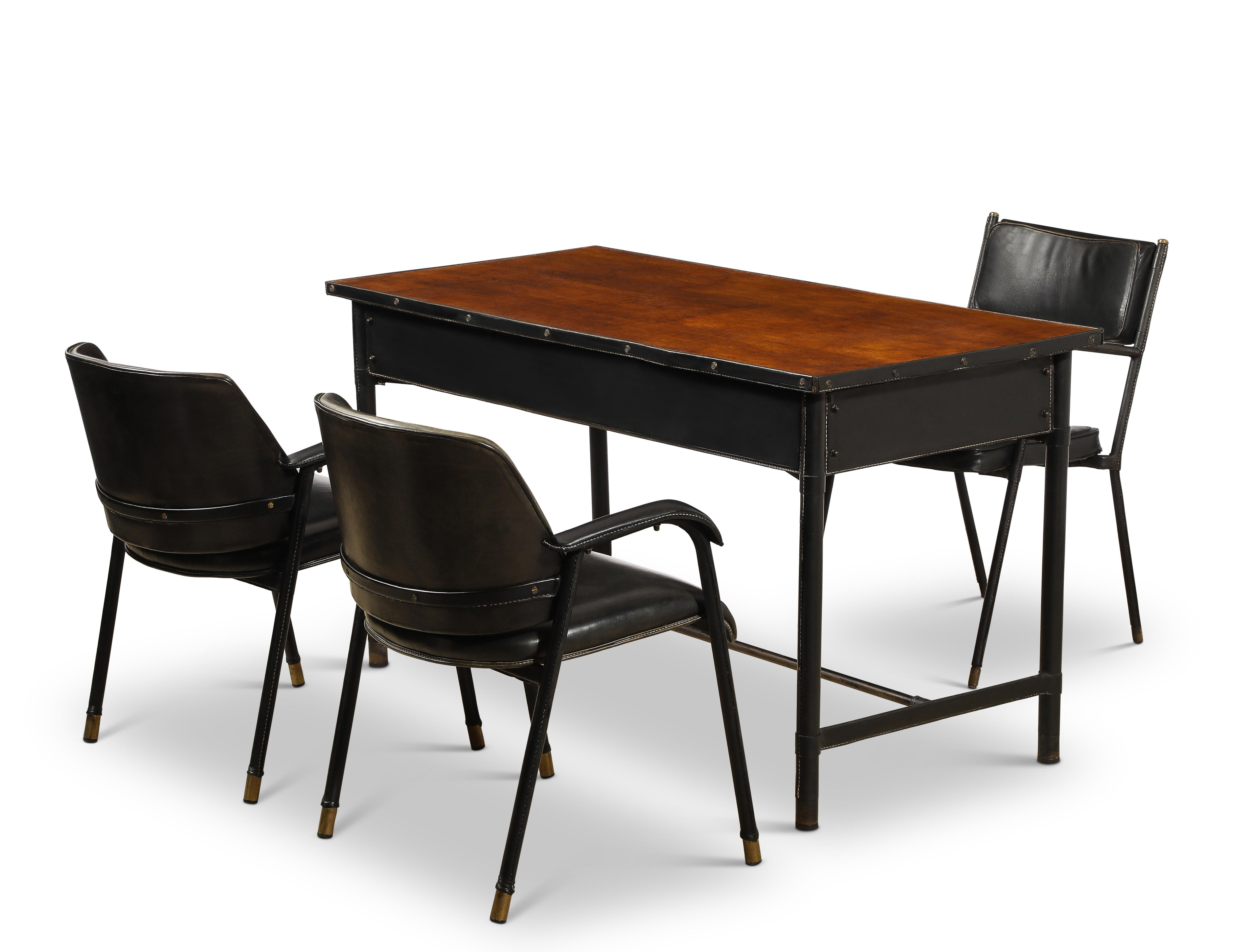 Mid-Century moderno Jacques Quinet Two Tiered Desk, France 1950's in vendita