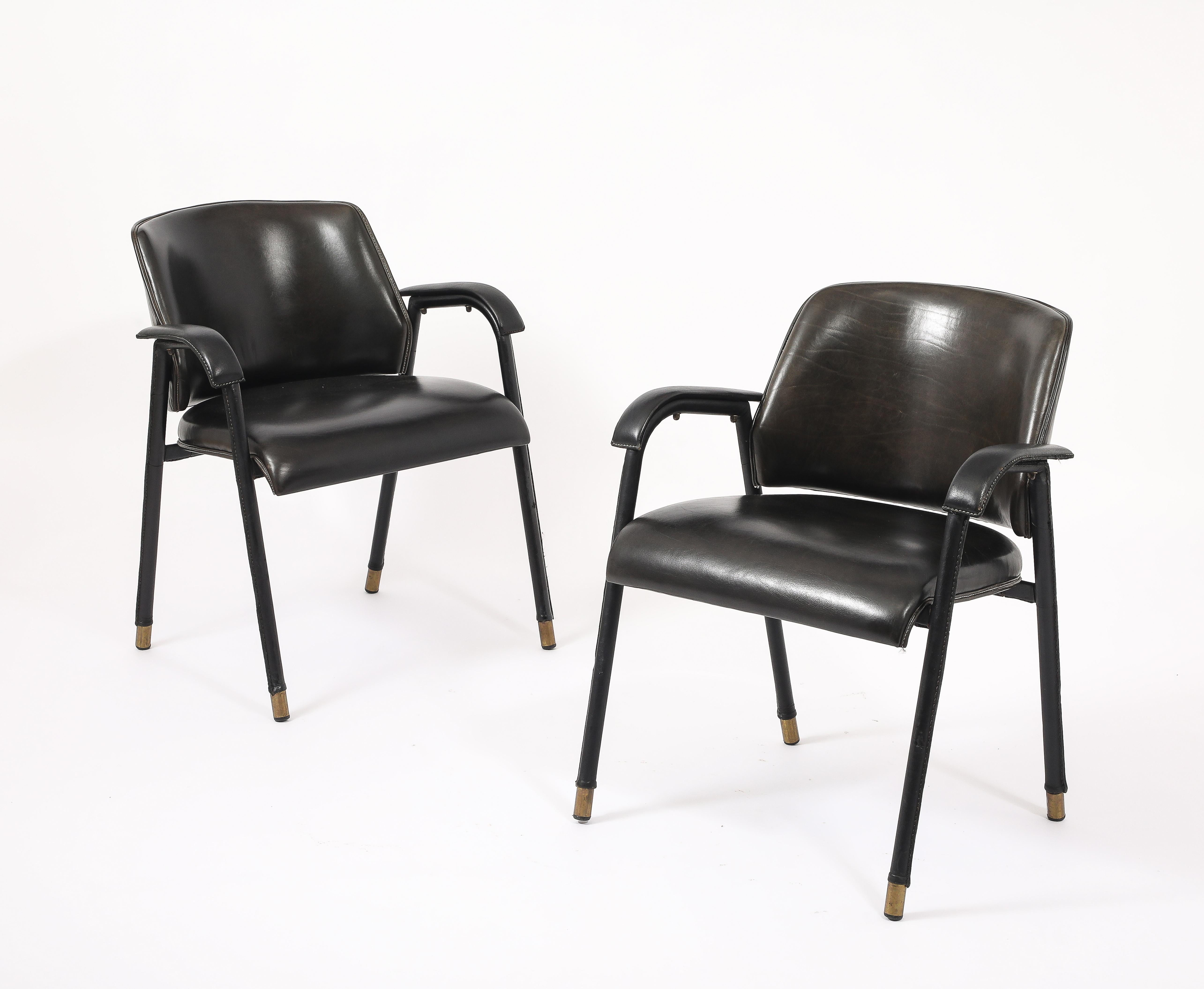 Jacques Quinet Besucherstühle, Frankreich 1950er Jahre im Angebot 3