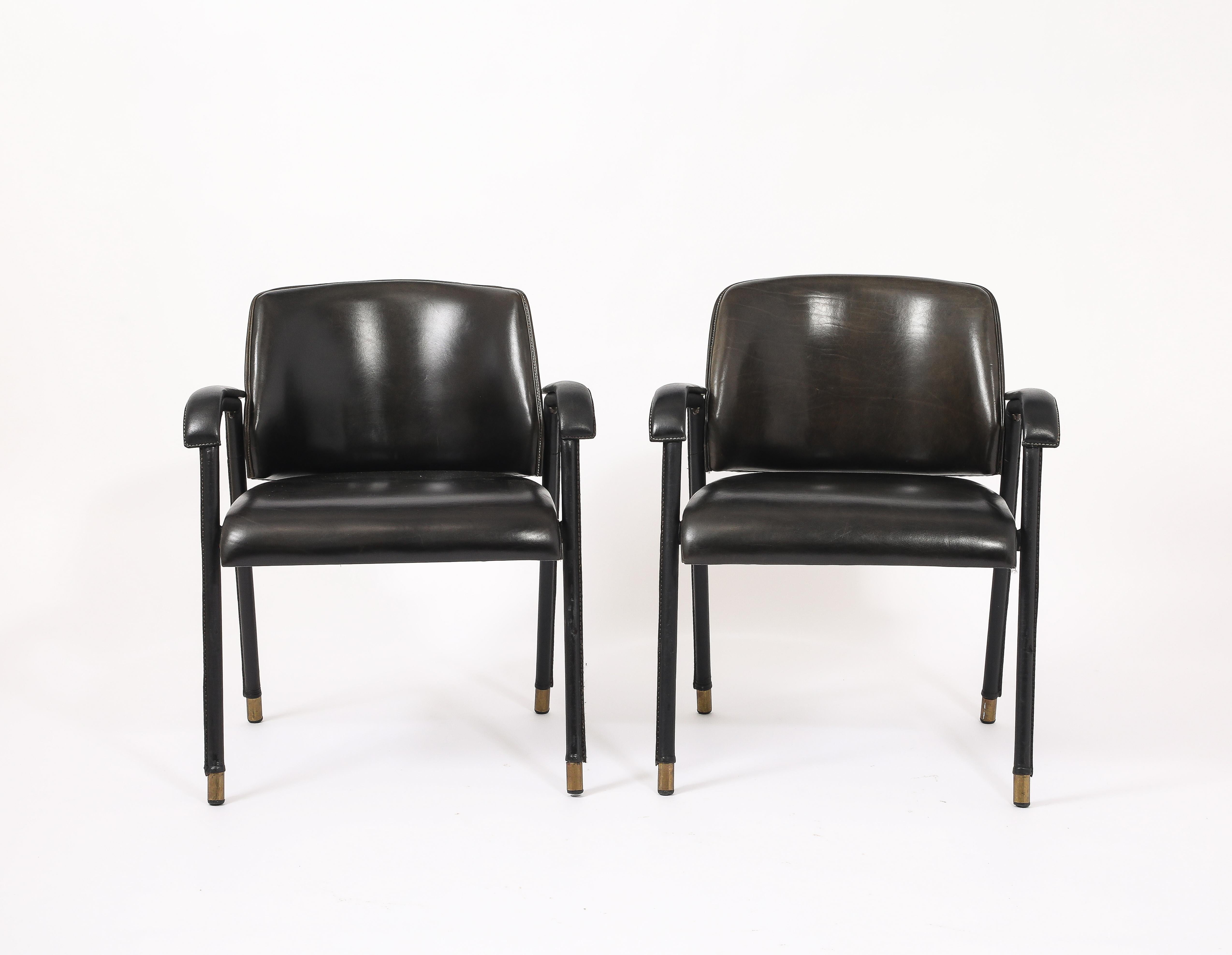 Jacques Quinet Besucherstühle, Frankreich 1950er Jahre (20. Jahrhundert) im Angebot