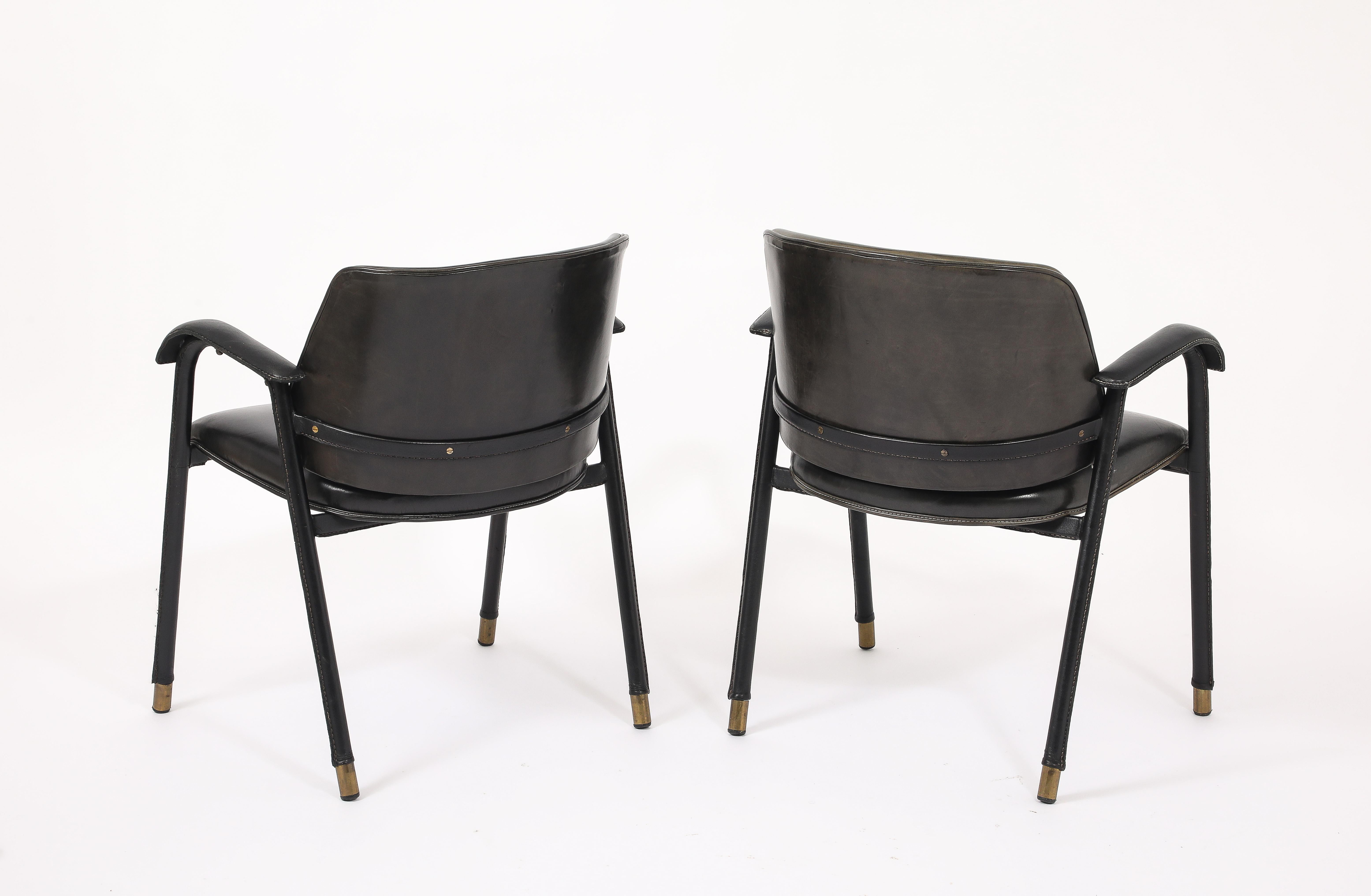 Jacques Quinet Besucherstühle, Frankreich 1950er Jahre im Angebot 1