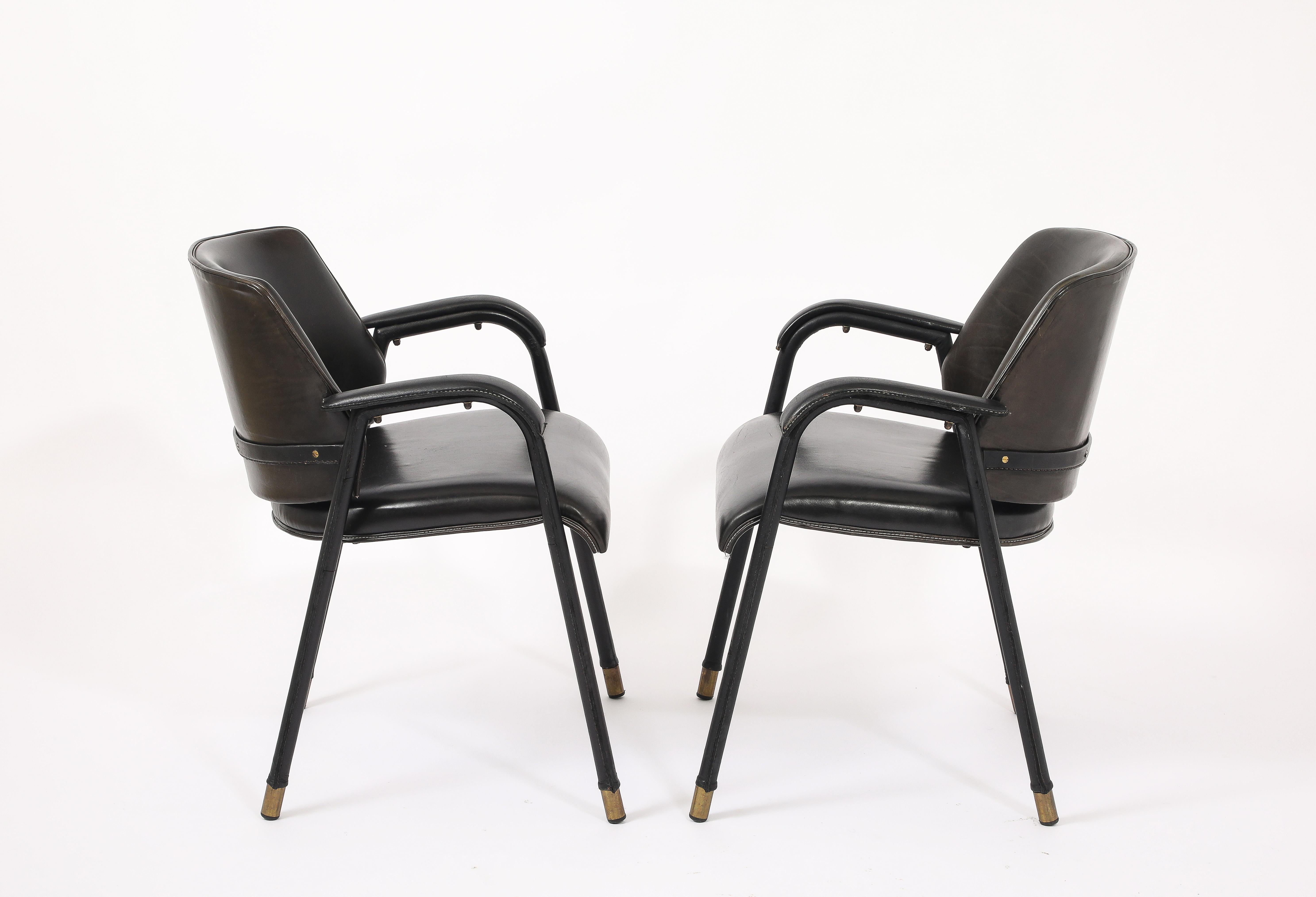 Jacques Quinet Besucherstühle, Frankreich 1950er Jahre im Angebot 2