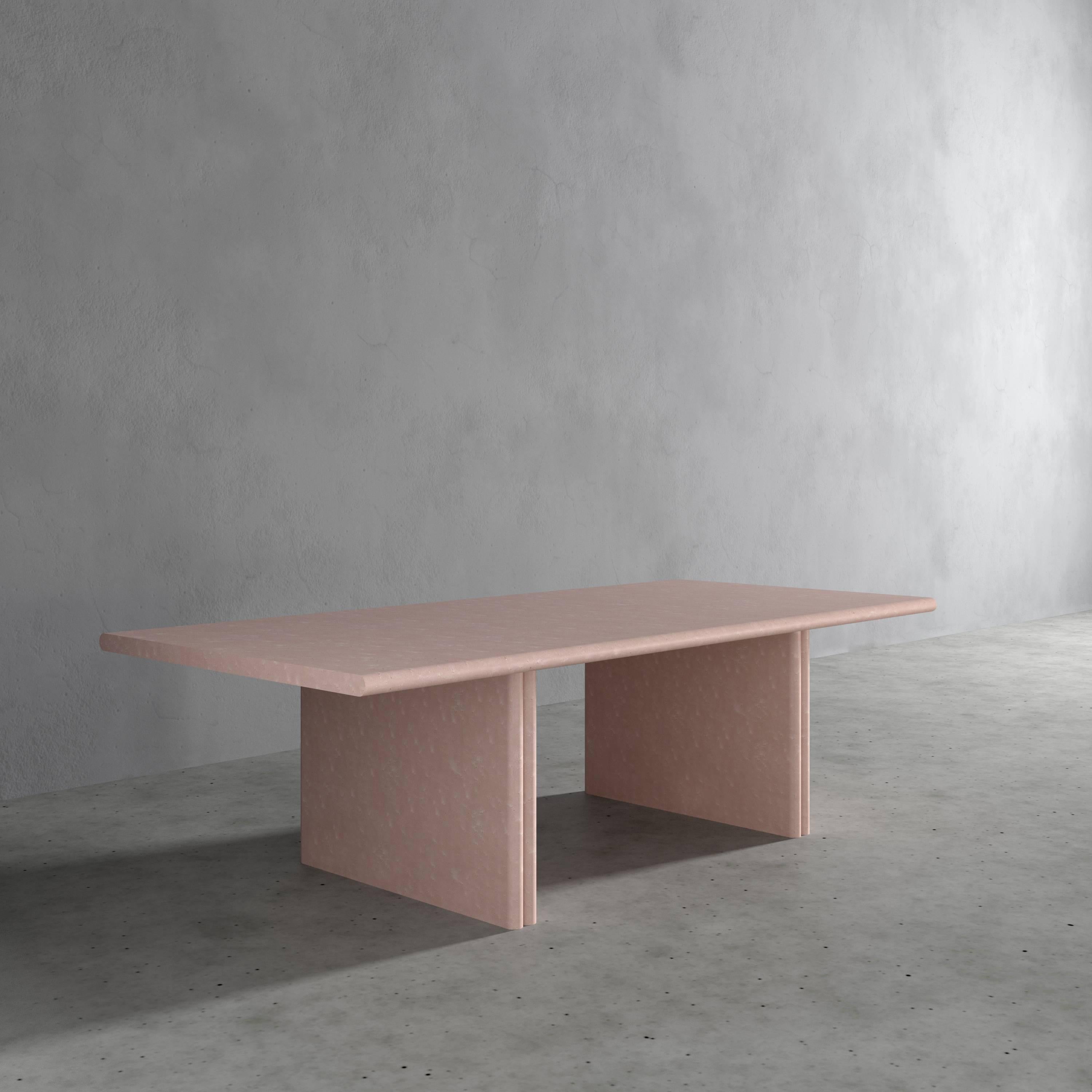 Jacques Rectangular Pastel Pink Dining Table by Fred and Juul
Dimensions: D 120 x W 260 x H 74 cm.
Materials: Birdseye Maple veneer on MDF.

Available in different colors. Custom sizes, materials or finishes are available on request. Please contact