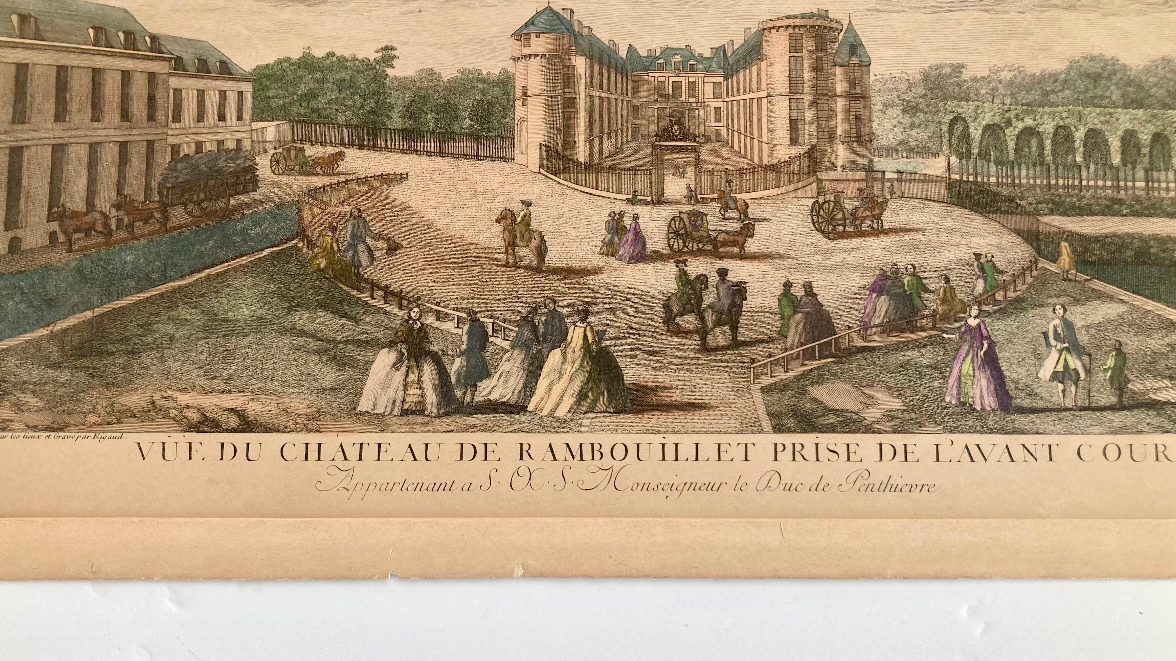 Jacques Rigaud Gravur Chateau Rambouillet (Graviert) im Angebot