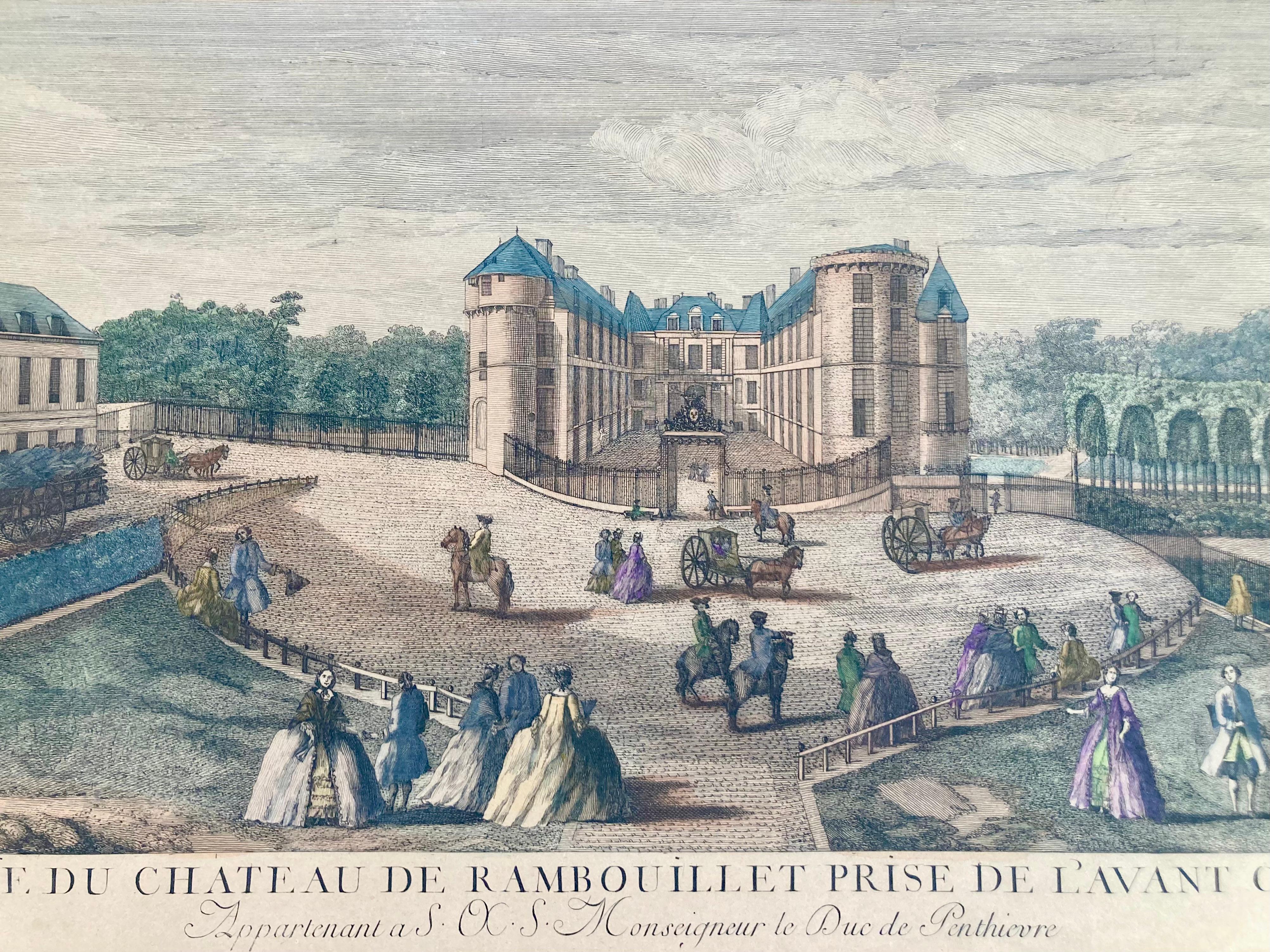 Jacques Rigaud Gravur Chateau Rambouillet (18. Jahrhundert und früher) im Angebot
