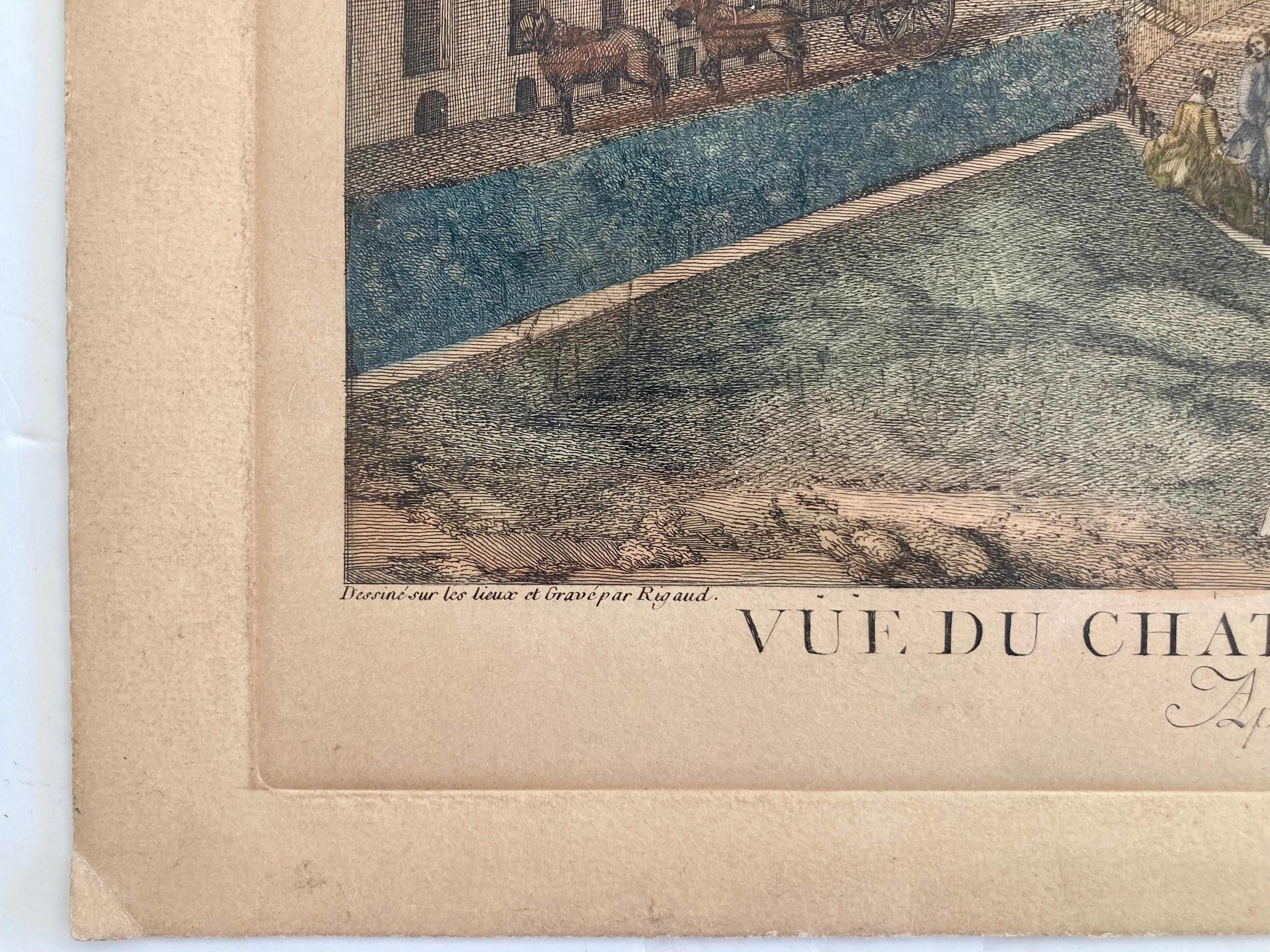 Jacques Rigaud Gravur Chateau Rambouillet (Papier) im Angebot