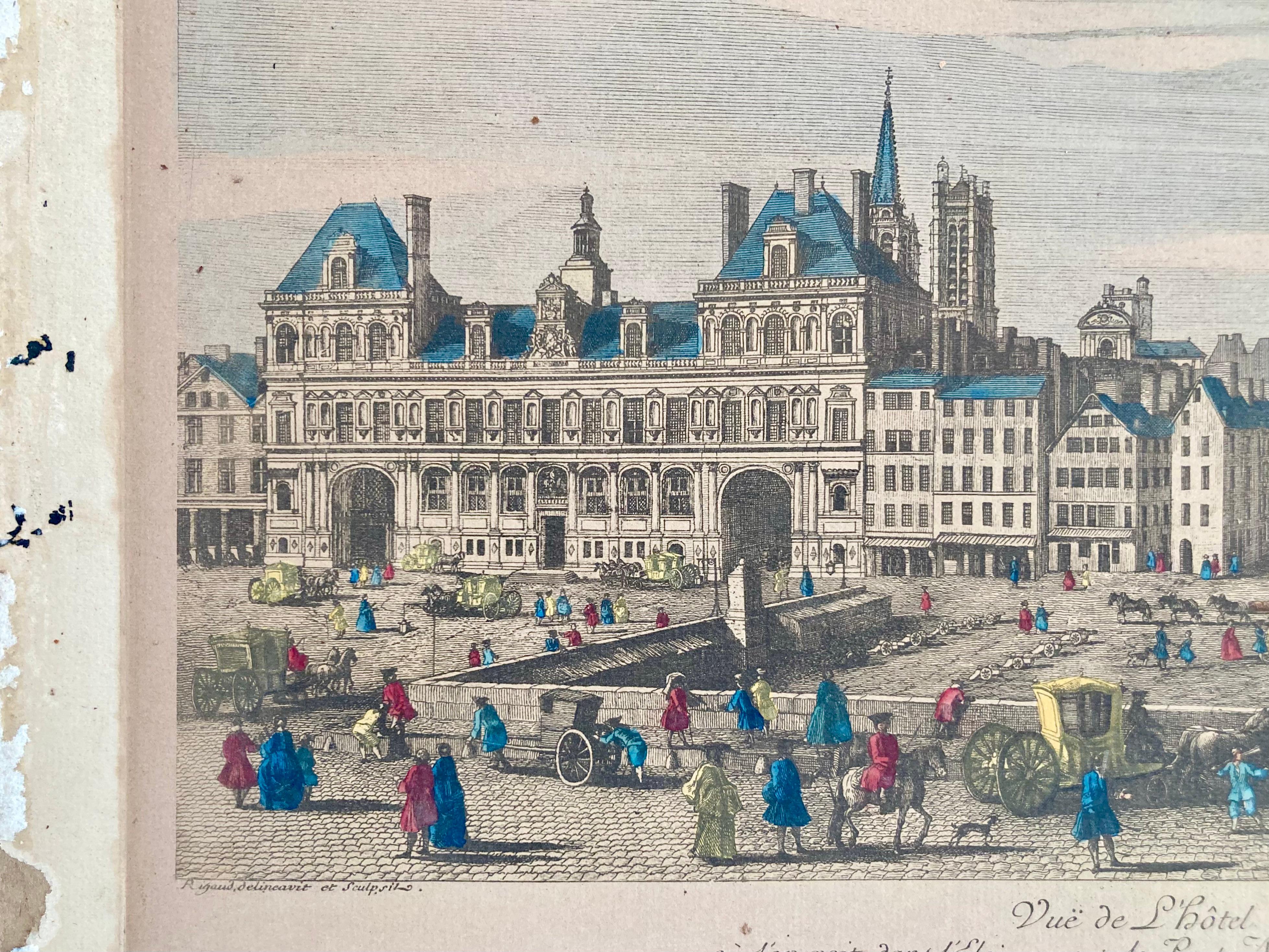 Jacques Rigaud Gravur Hotel De Ville, Hotel De Ville im Angebot 2
