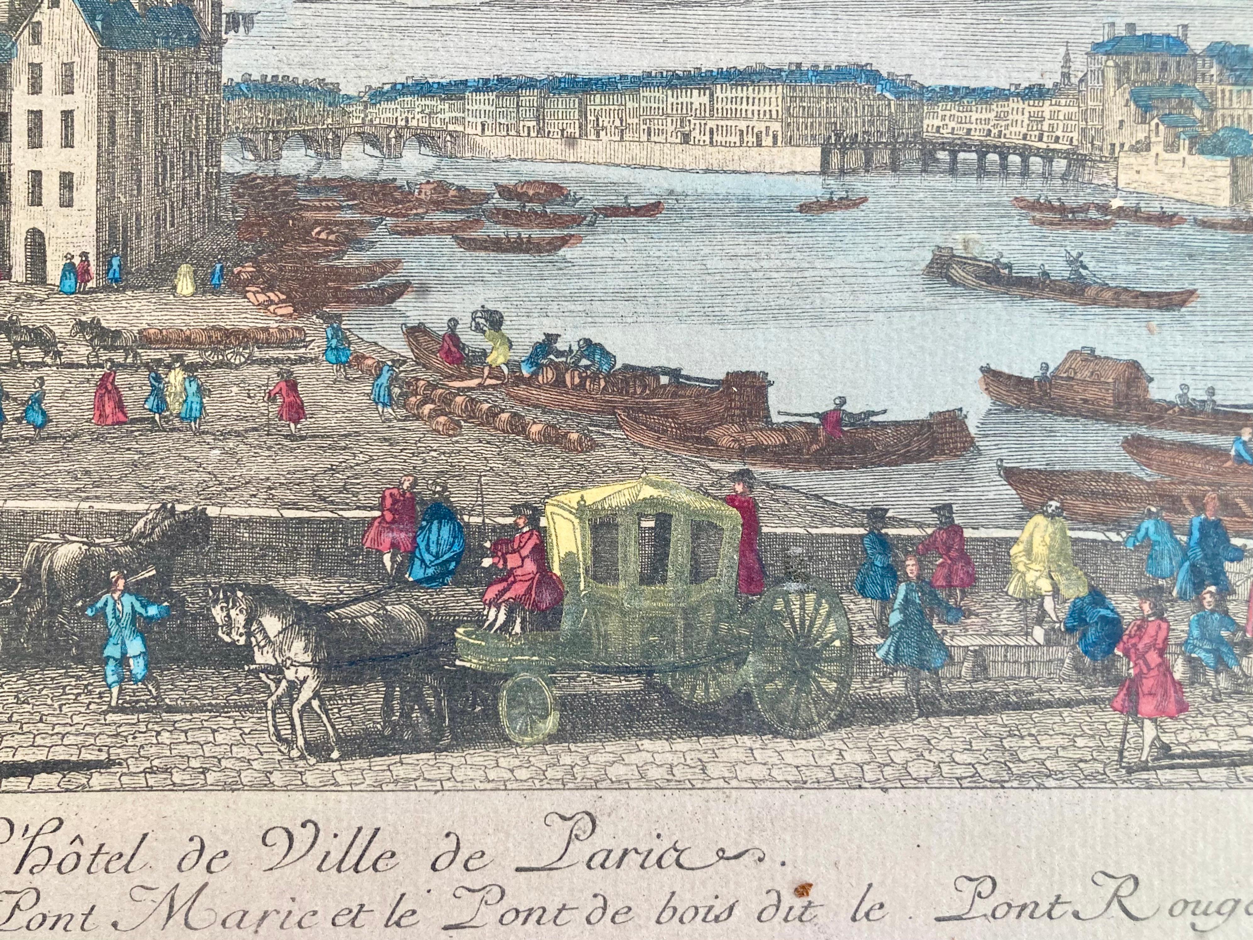 Jacques Rigaud Gravur Hotel De Ville, Hotel De Ville (18. Jahrhundert und früher) im Angebot