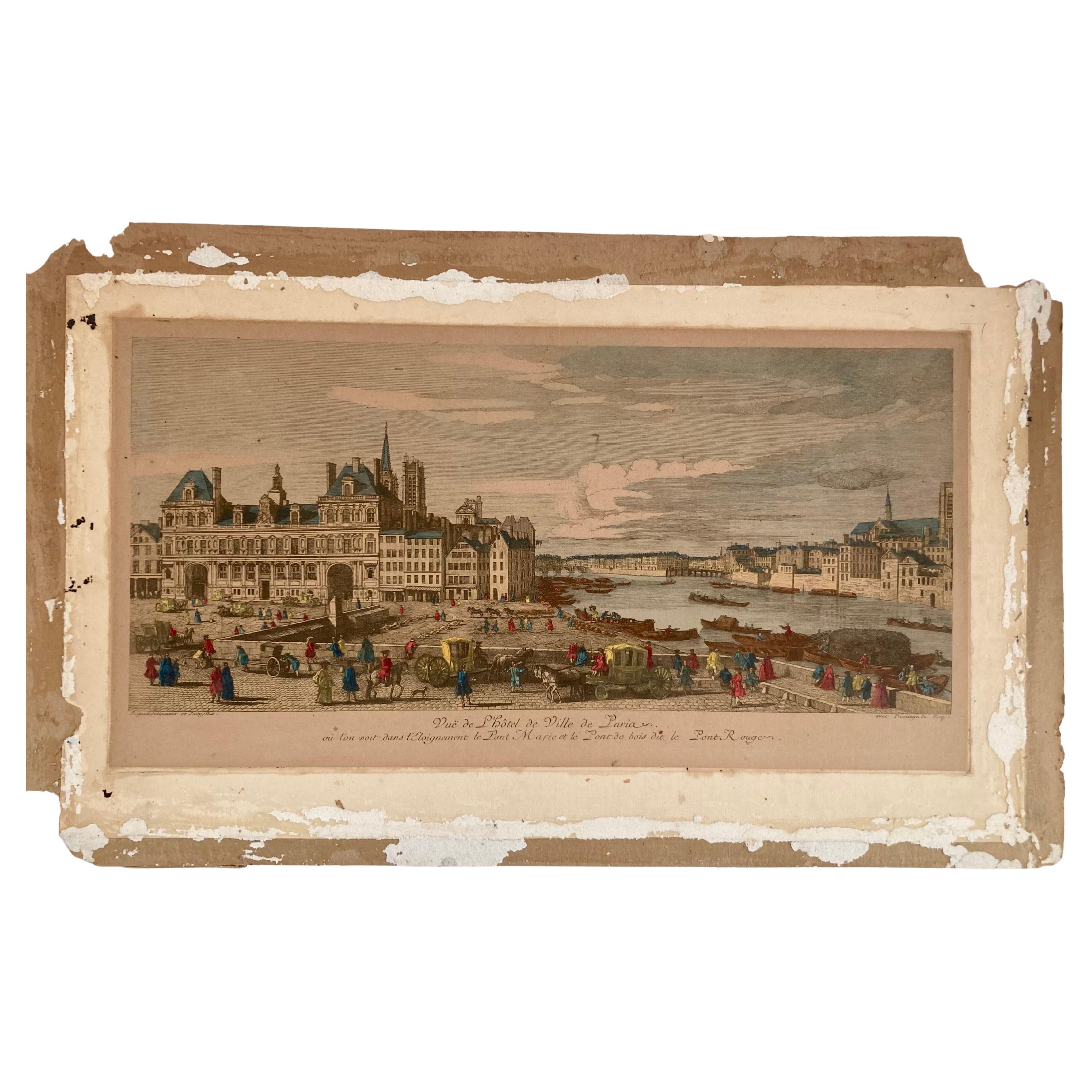 Jacques Rigaud Gravur Hotel De Ville, Hotel De Ville im Angebot
