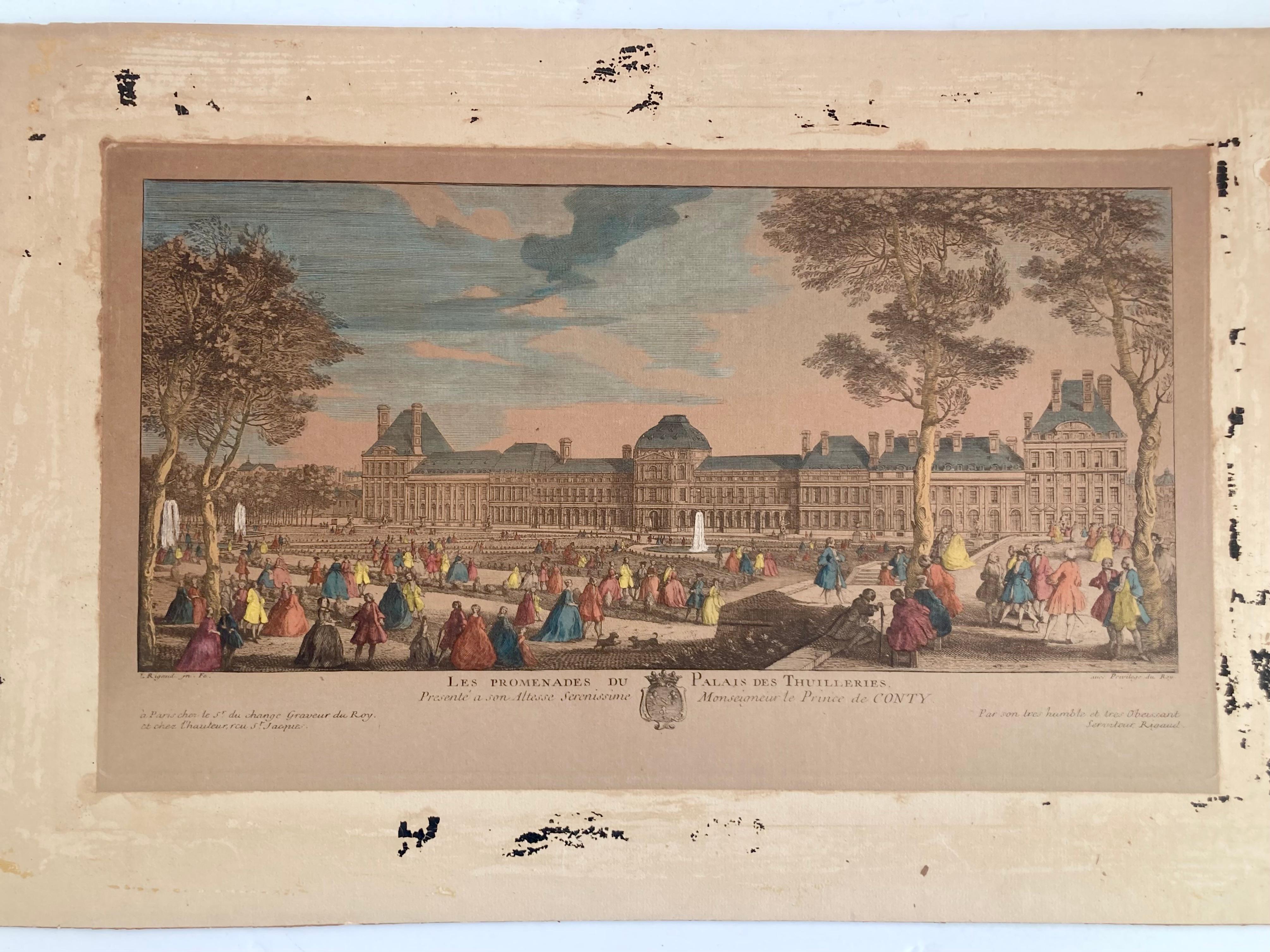 Other Jacques Rigaud Engraving Palais Des Thuilleries For Sale