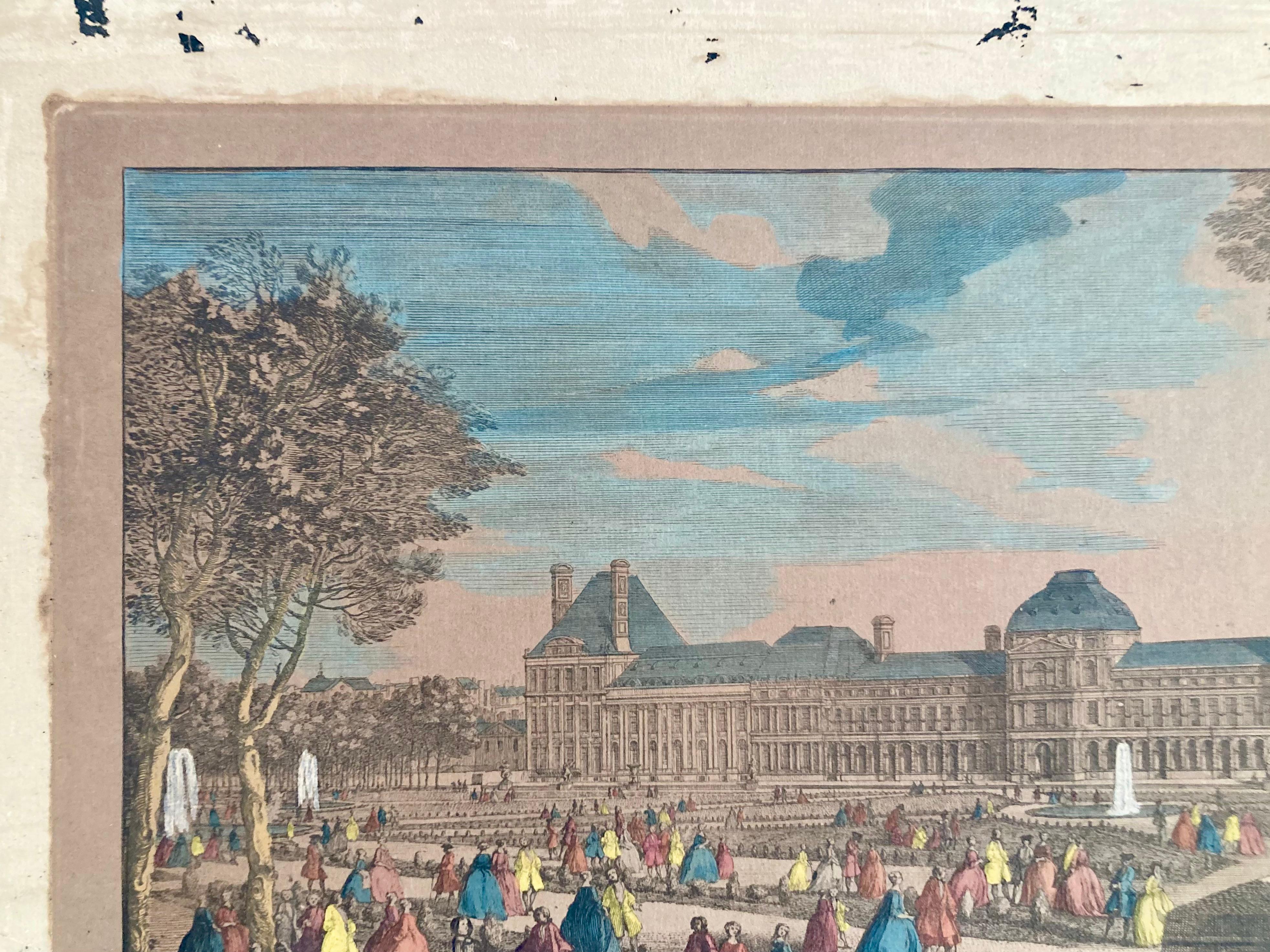 French Jacques Rigaud Engraving Palais Des Thuilleries For Sale