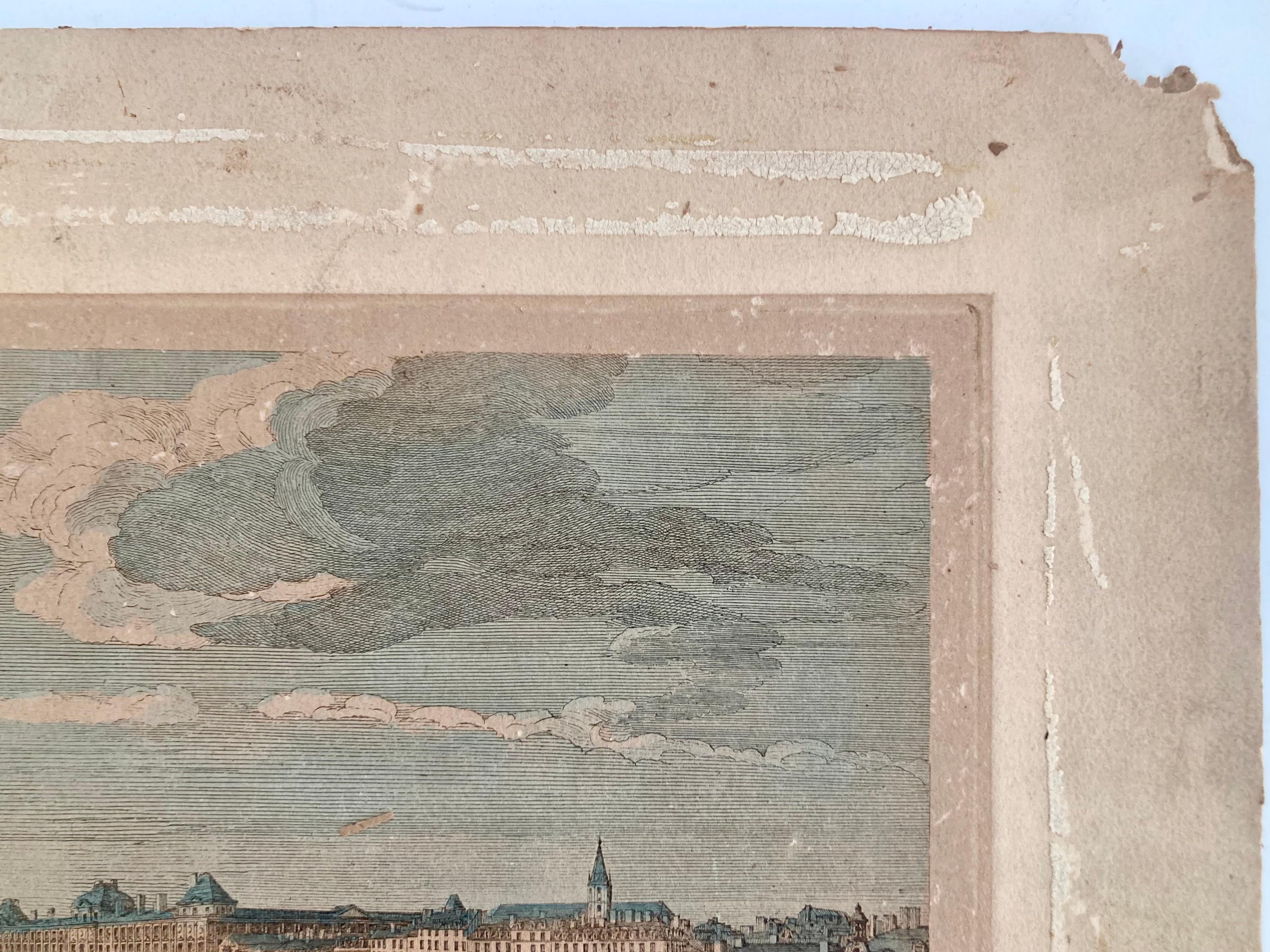Jacques Rigaud Kupferstich Pont Neuf mit Gravur (Französisch) im Angebot