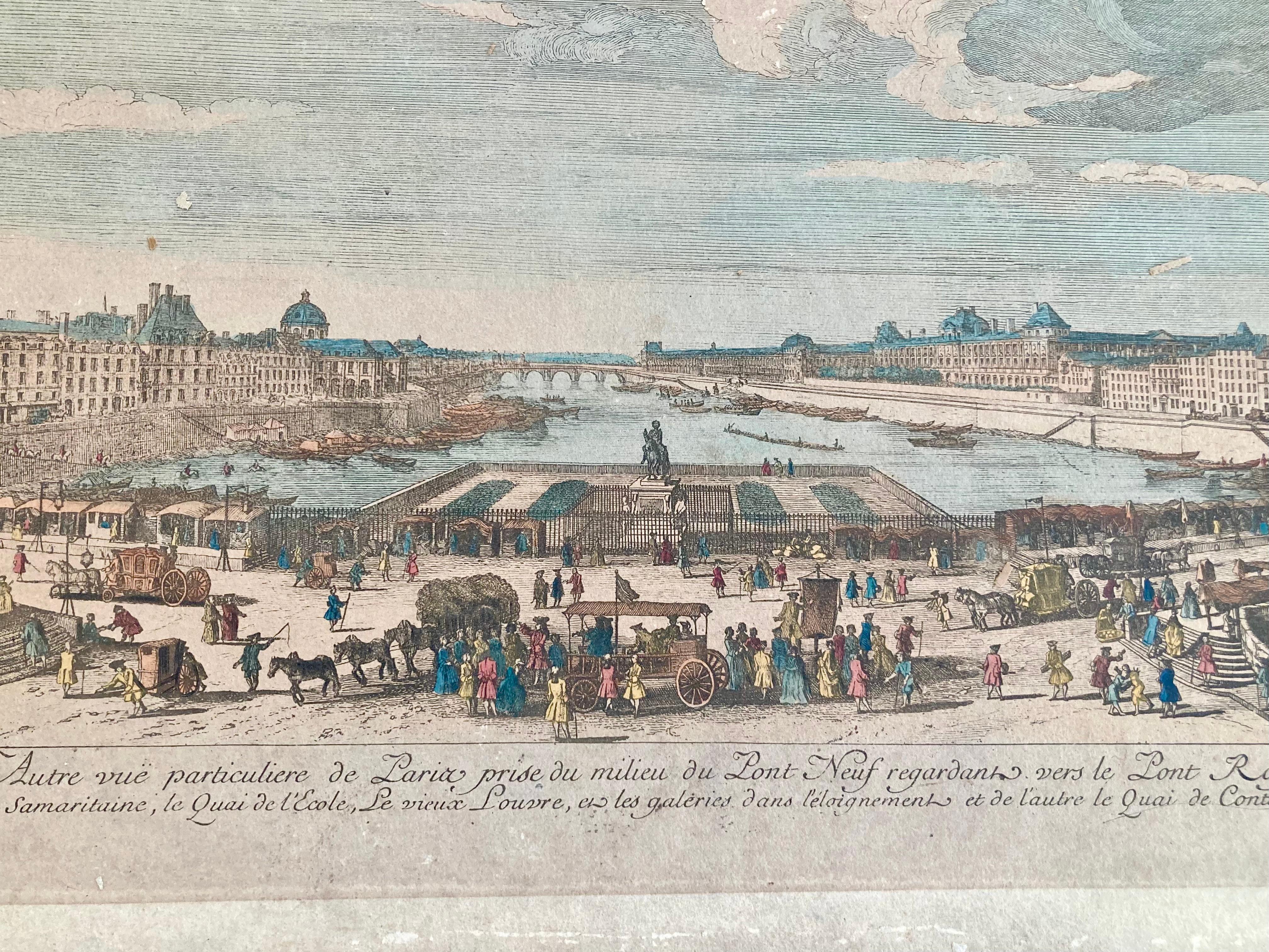 Jacques Rigaud Kupferstich Pont Neuf mit Gravur im Zustand „Gut“ im Angebot in Los Angeles, CA