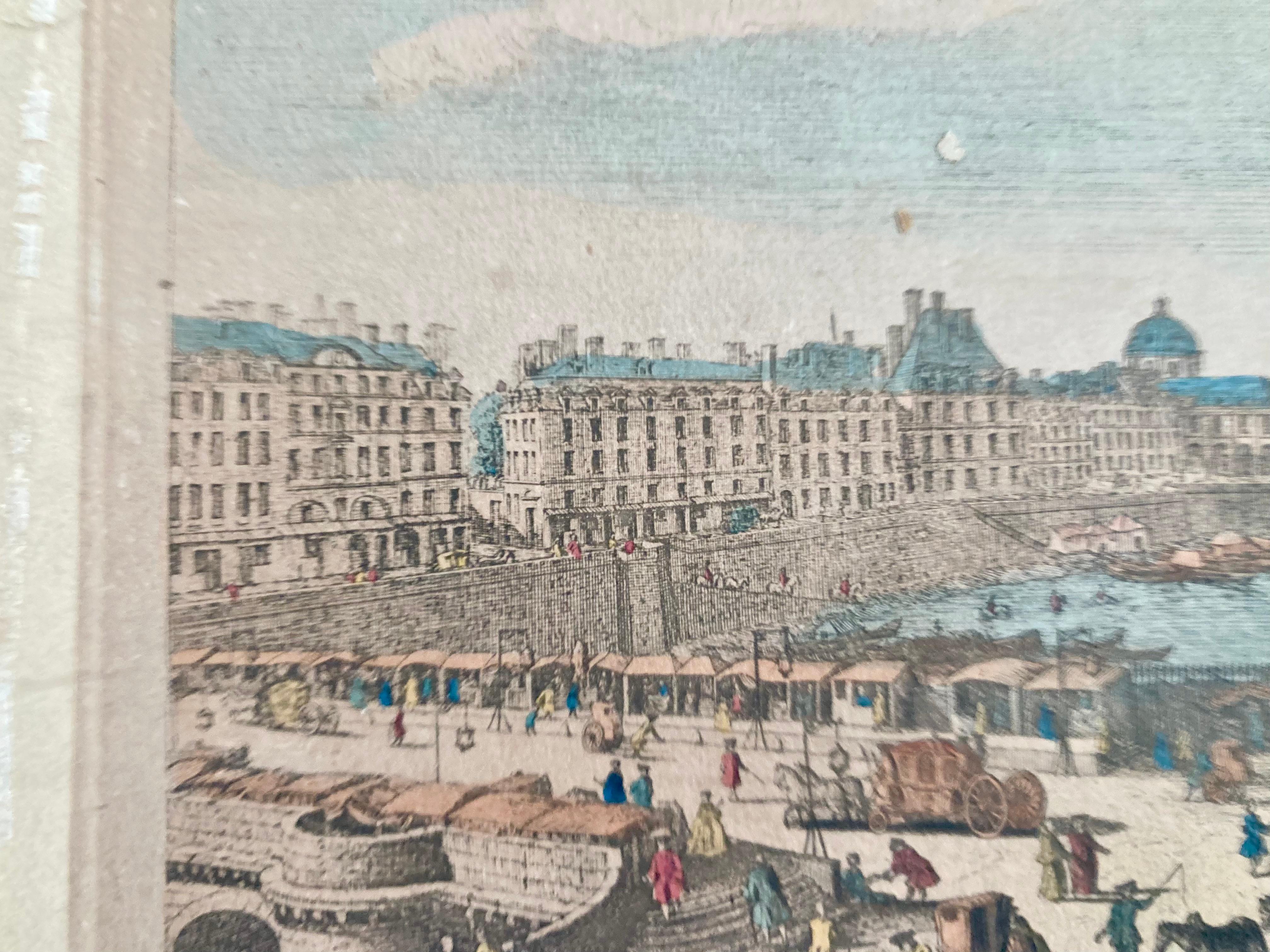 Jacques Rigaud Kupferstich Pont Neuf mit Gravur im Angebot 1