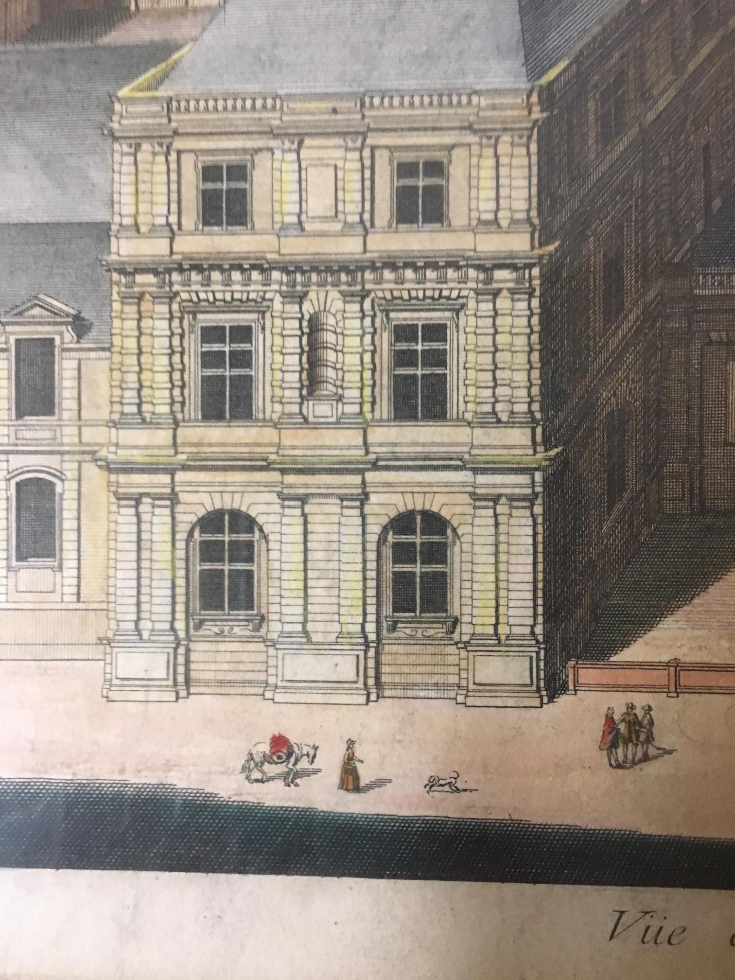 Jacques Rigaud Paris Engravings Pair 1713 with Gold Gilt Matted Frames For Sale 7