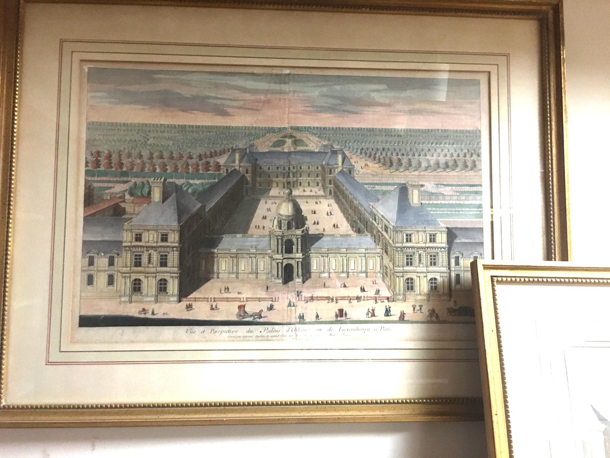 Jacques Rigaud Paris Engravings Pair 1713 with Gold Gilt Matted Frames For Sale 10