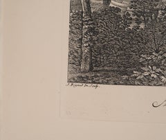 Afternoon at the Château de Chantilly - Original etching, Signed