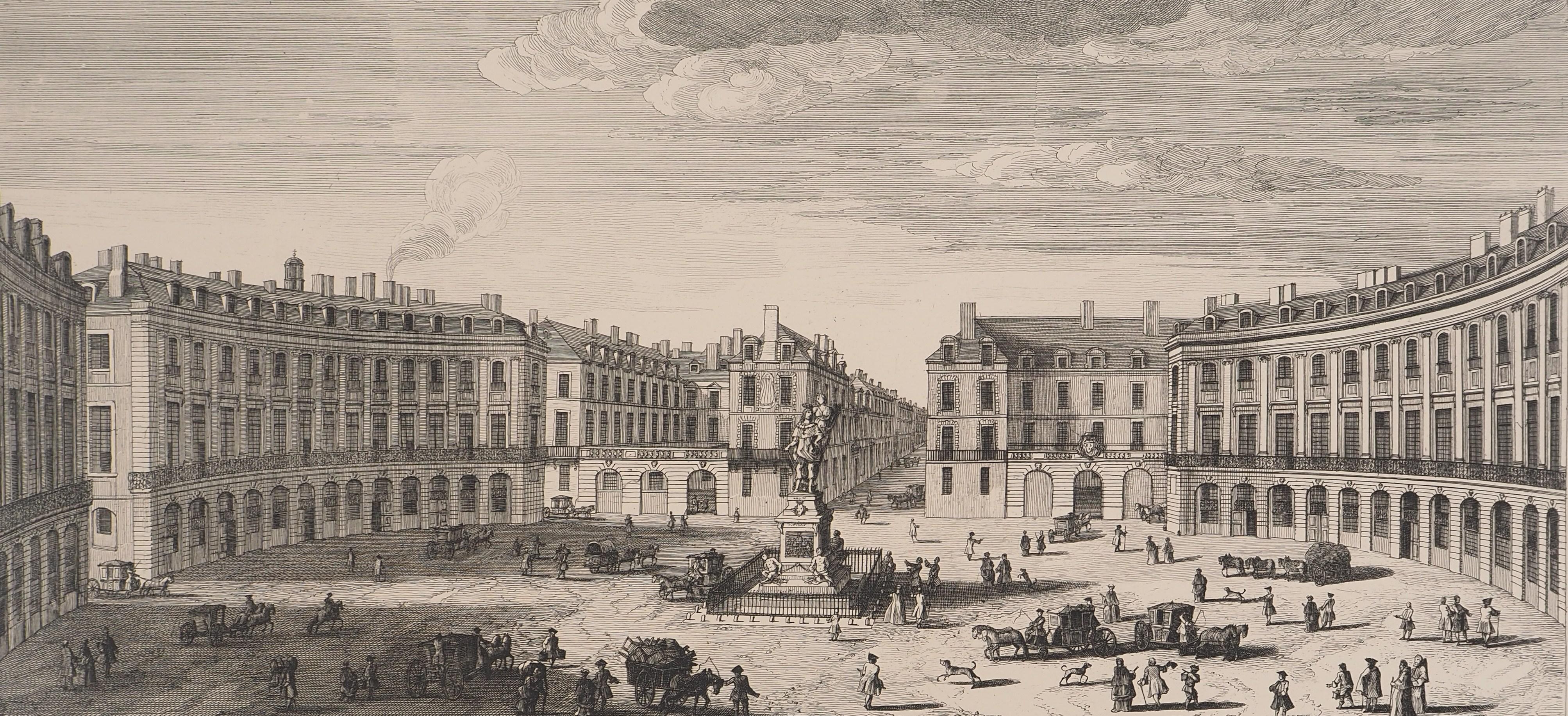 Jacques Rigaud (c. 1671/91-1754)
Statue of Louis XIV

Original etching
Signed in the plate
On Arches vellum 38 x 56.5 cm (14.9 x 22.2 inch)

INFORMATION : Published by the Chalcographie du Louvre and authenticated by the studio's dry stamp

Very