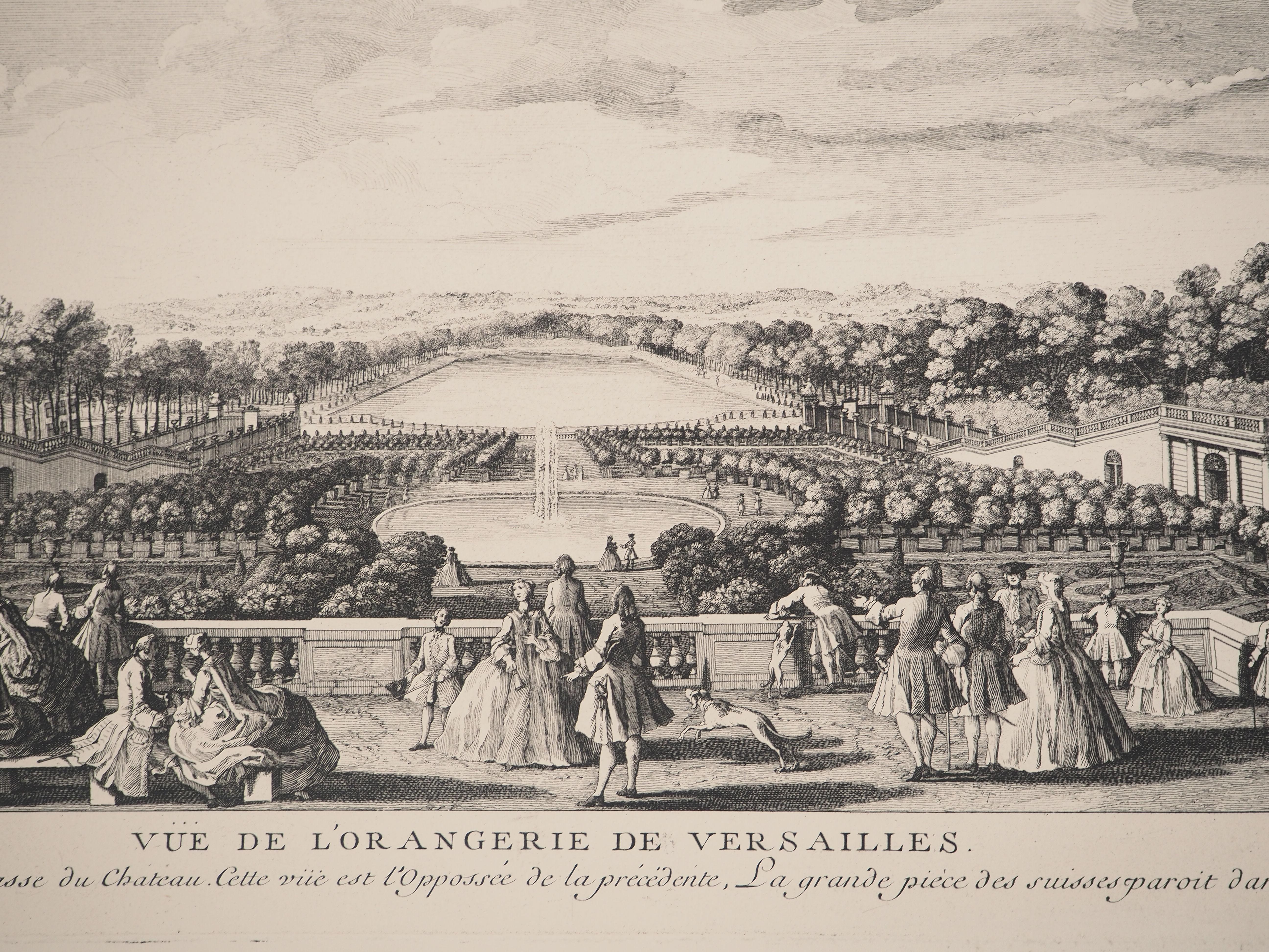 I giardini di Versailles - Acquaforte originale, firmata in vendita 1