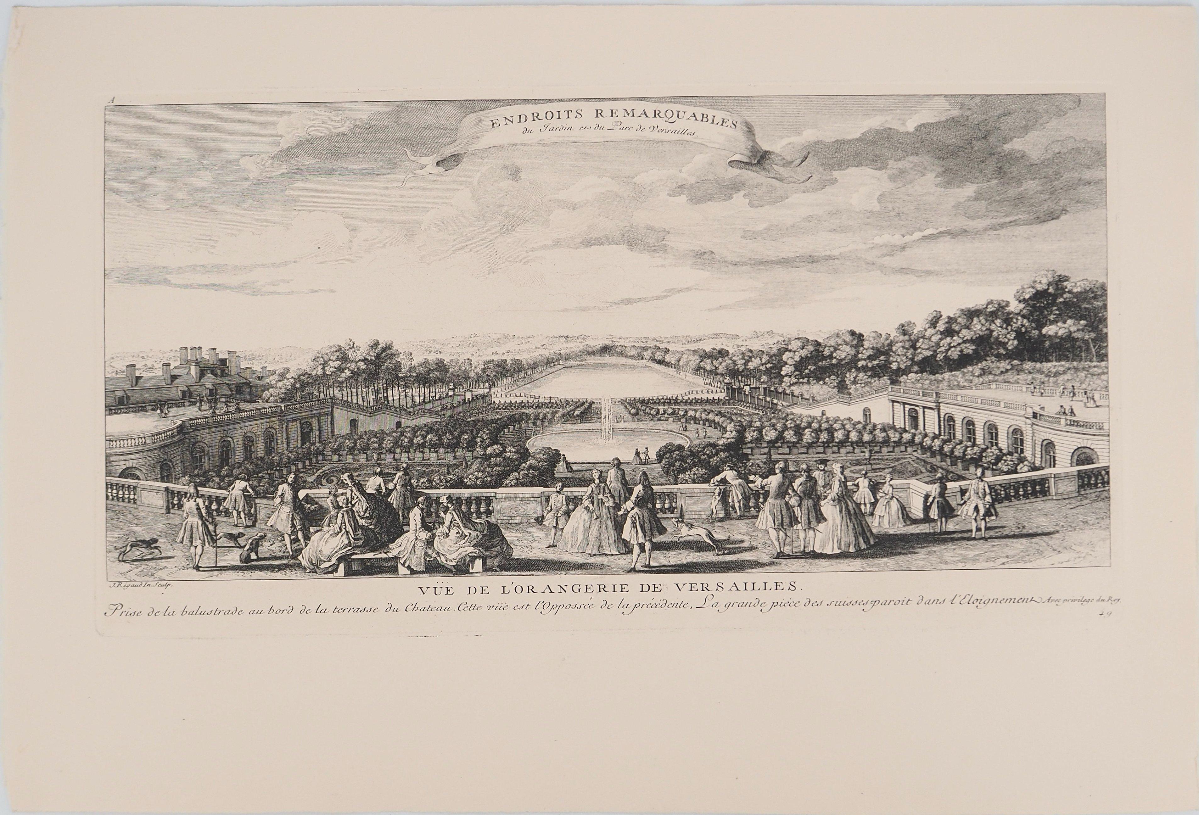 I giardini di Versailles - Acquaforte originale, firmata - Print di Jacques RIGAUD