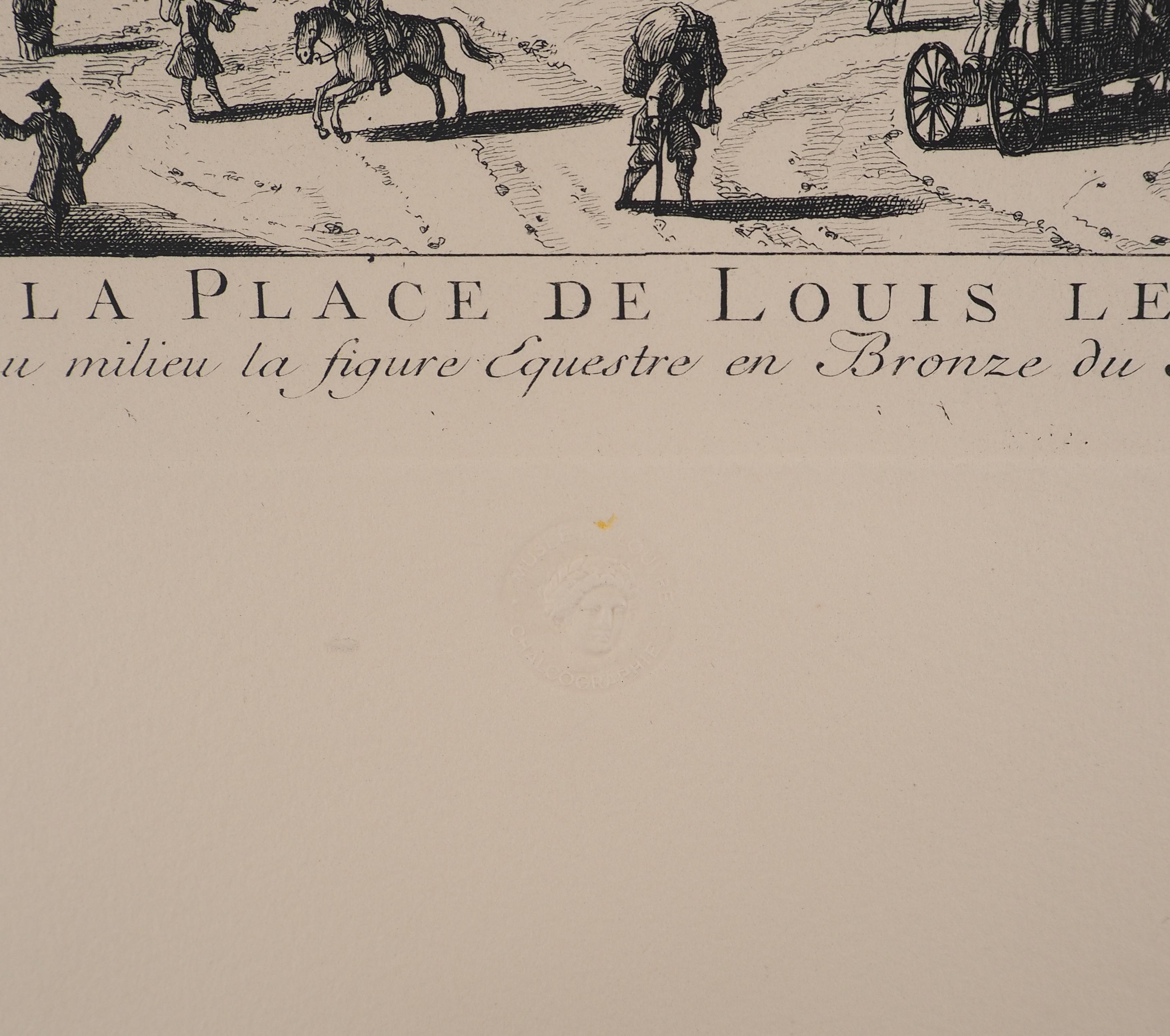 Parigi: Place Louis-le-Grand, ora Place Vandôme - Incisione originale, firmata in vendita 2