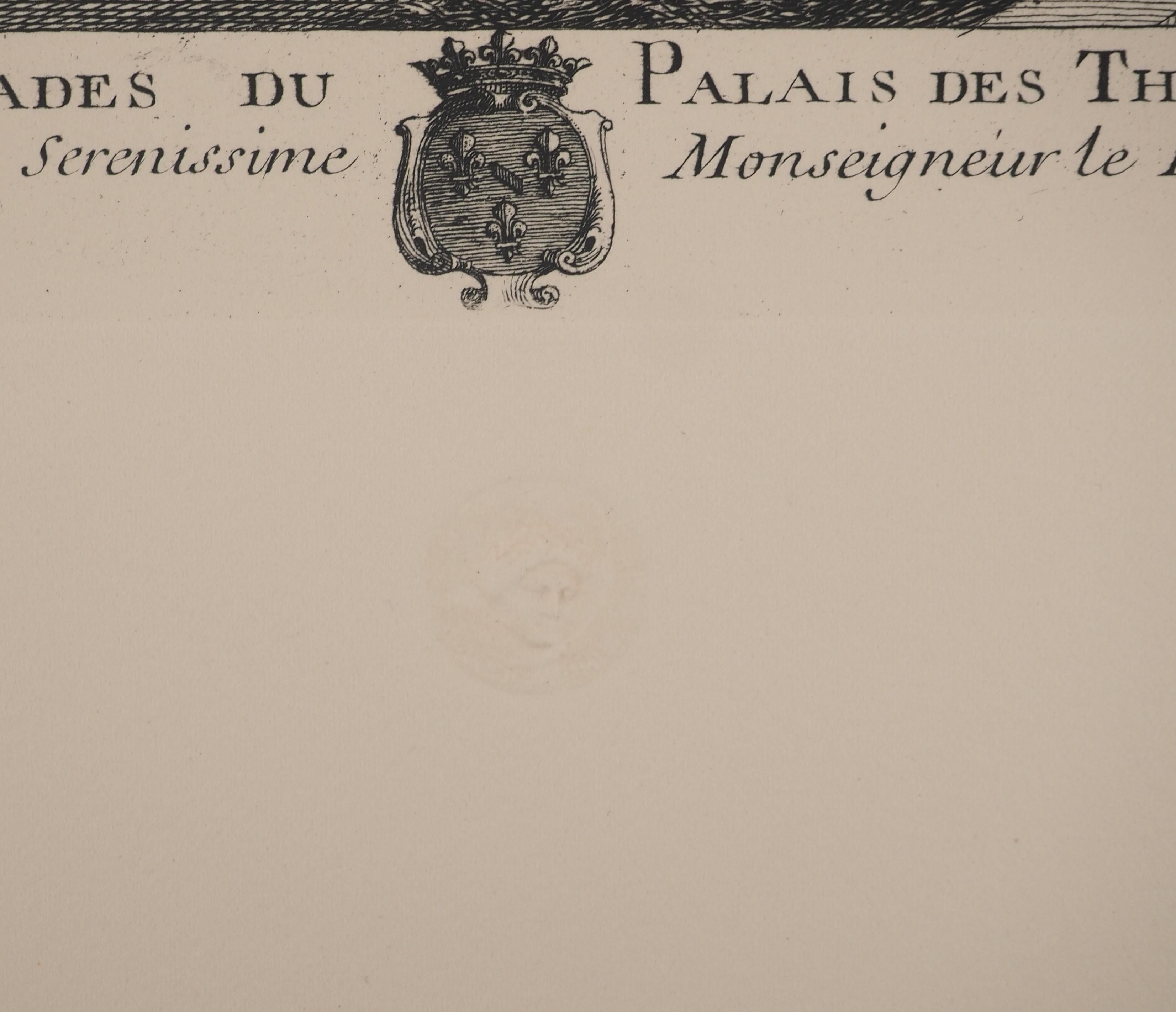 The Tuileries Palace : A Royal Residence - Original etching, Signed in vendita 2