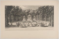 Antique Versailles : The Fountains of Apollo - Original etching, Signed