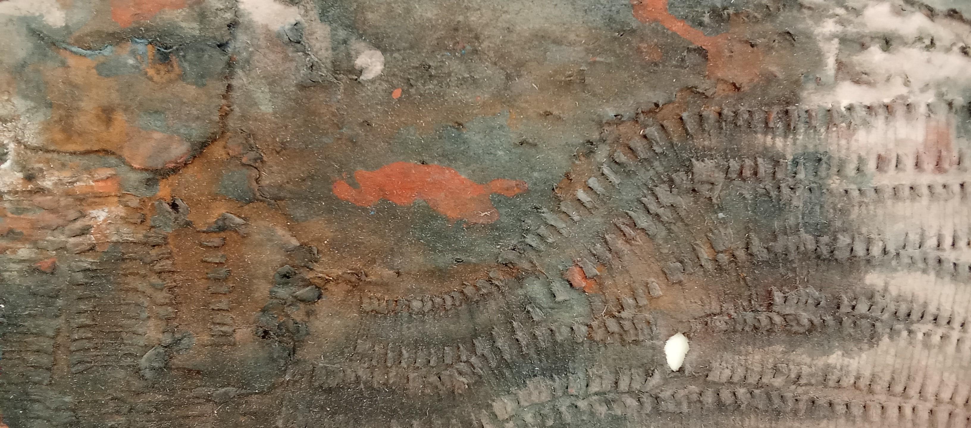 Untitled Jacques Rouby (1953-2019) Contemporary abstract art painted cardboard For Sale 1