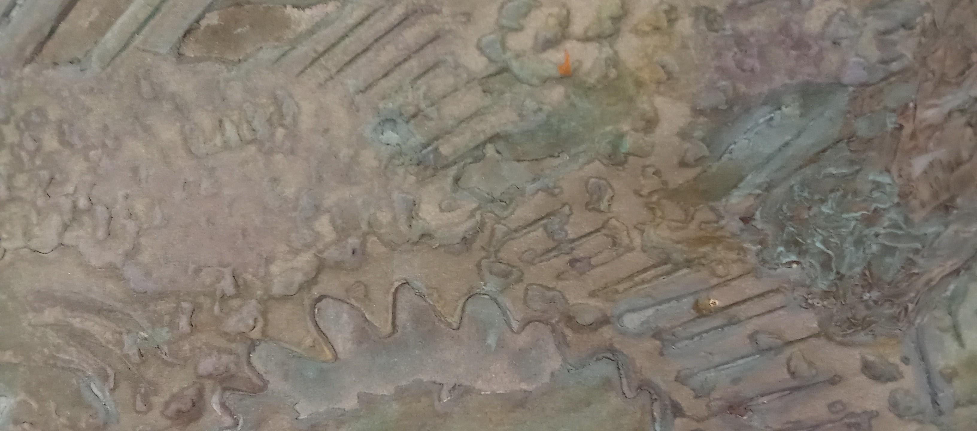 Untitled Jacques Rouby (1953-2019) Zeitgenössische abstrakte Kunst bemalter Karton im Angebot 1