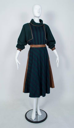 Jacques Saint Just Oversized Leather Panel Hunting Ensemble, 1980s
