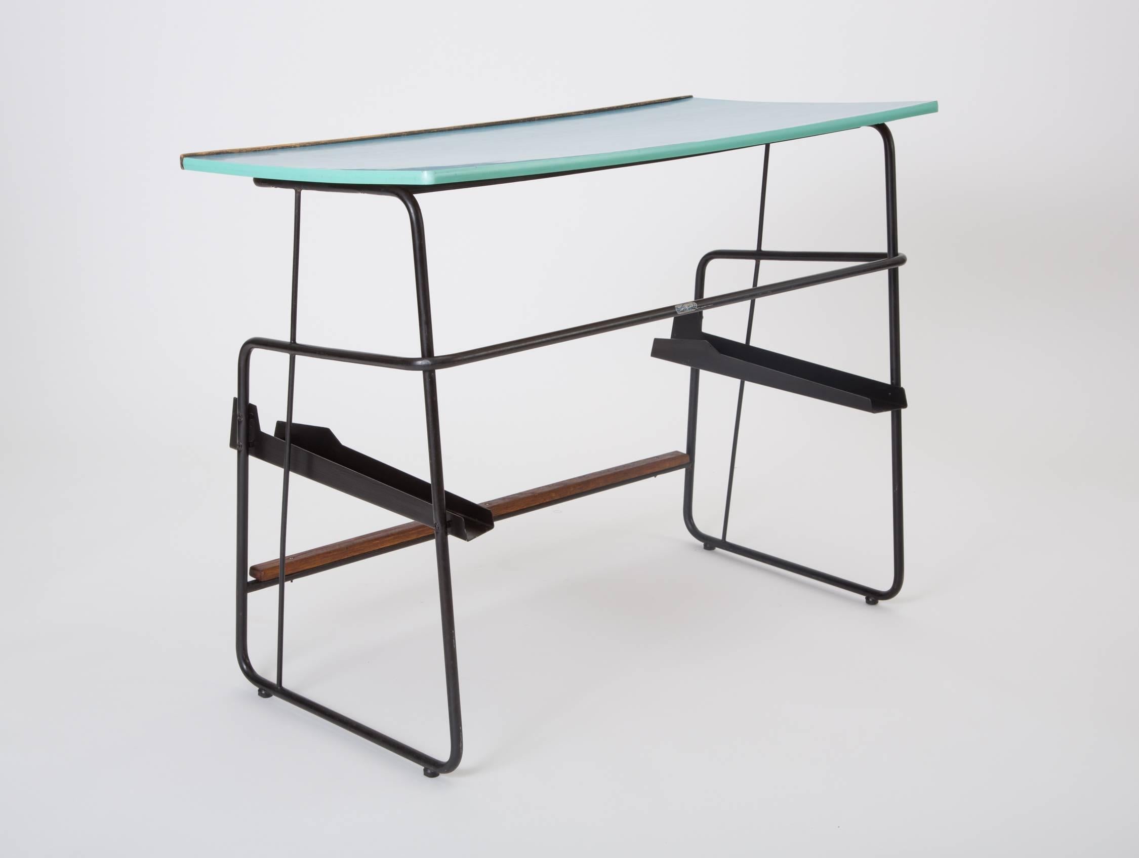 Mid-Century Modern Jacques Seeuws Drafting Table and Chair for Swan