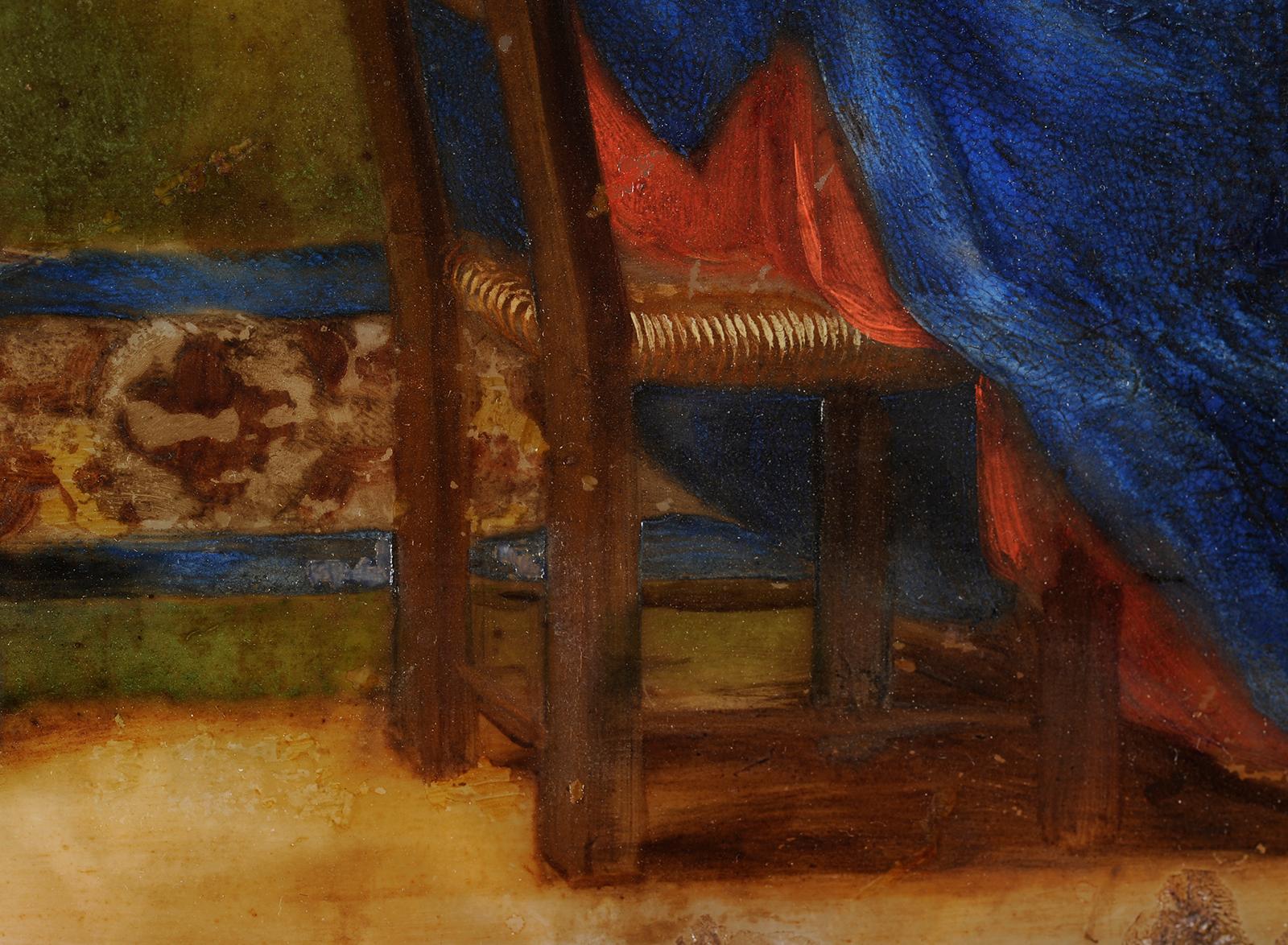 Jacques Stella
(Lyon, 1596 - Paris, 1657)
L'Annonciation
Huile sur albâtre (une seule cassure ancienne parfaitement restaurée)
H. 25 cm ; L. 30 cm

Fils de François Stella, peintre d'origine flamande qui s'installe à Rome en 1576 puis à Lyon,