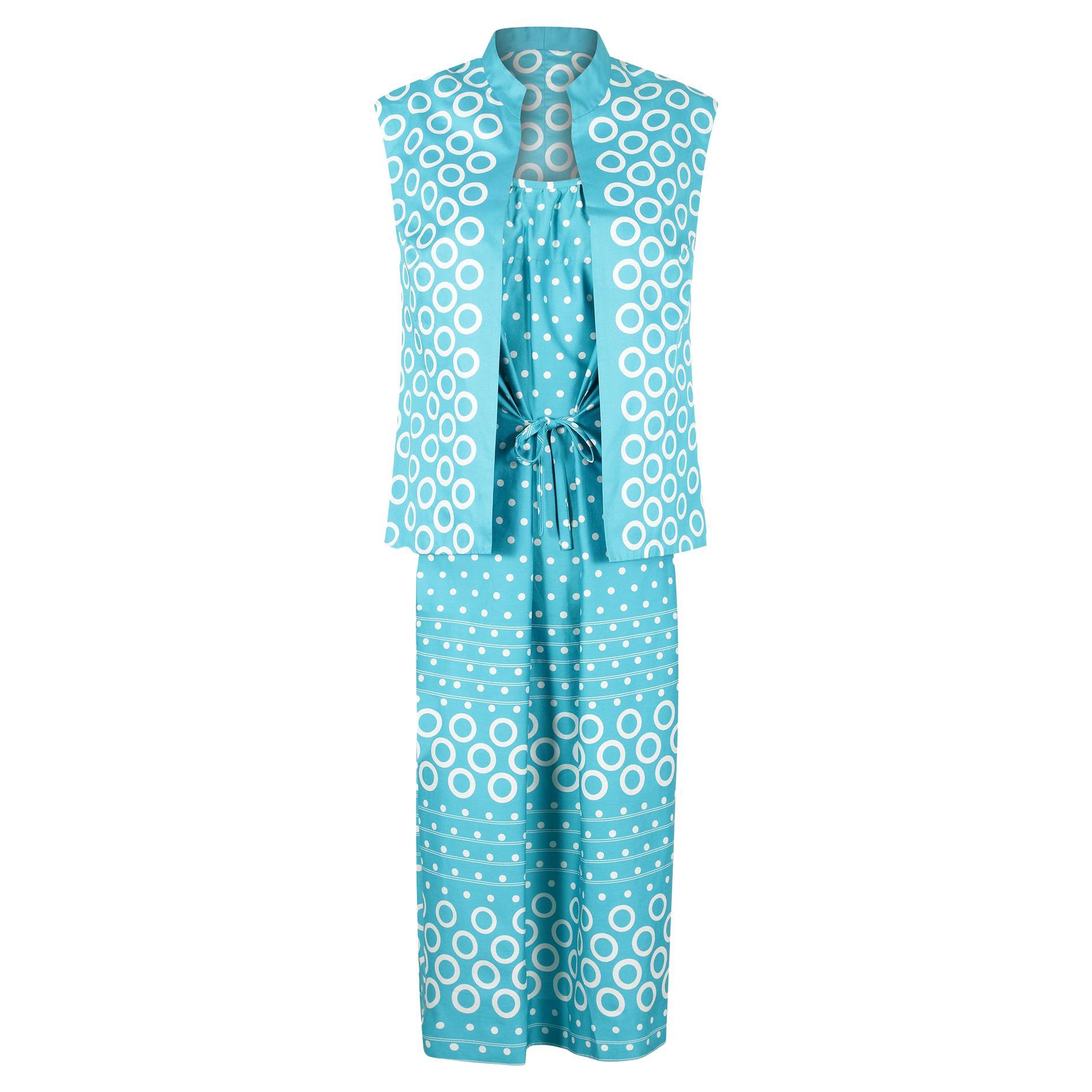 Jacques Theut 1960s French Couture Polka Dot Dress & Jacket Set For Sale