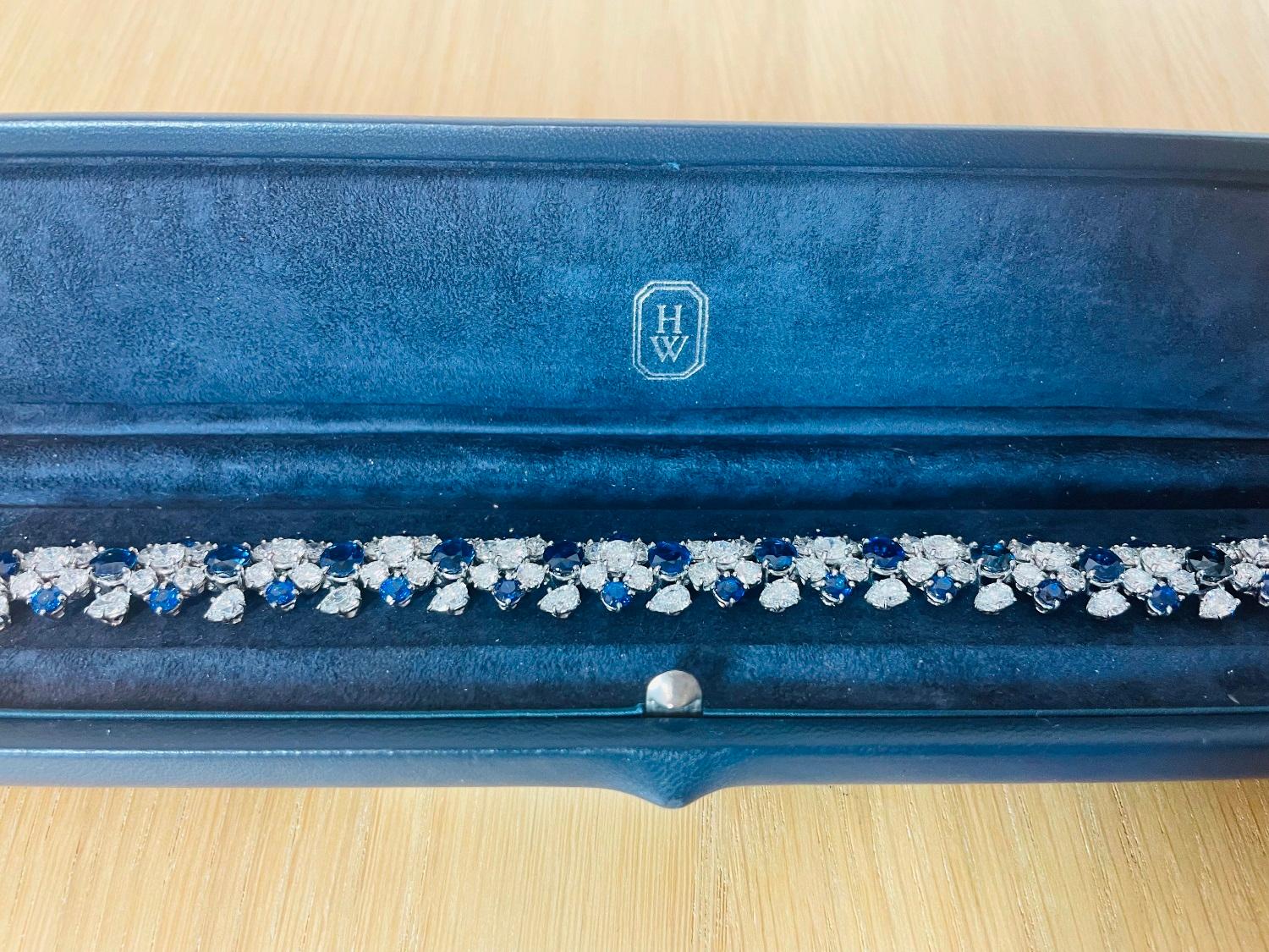 Jacques Timey for Harry Winston, Sapphire and Diamond Bracelet In Excellent Condition For Sale In Scottsdale, AZ