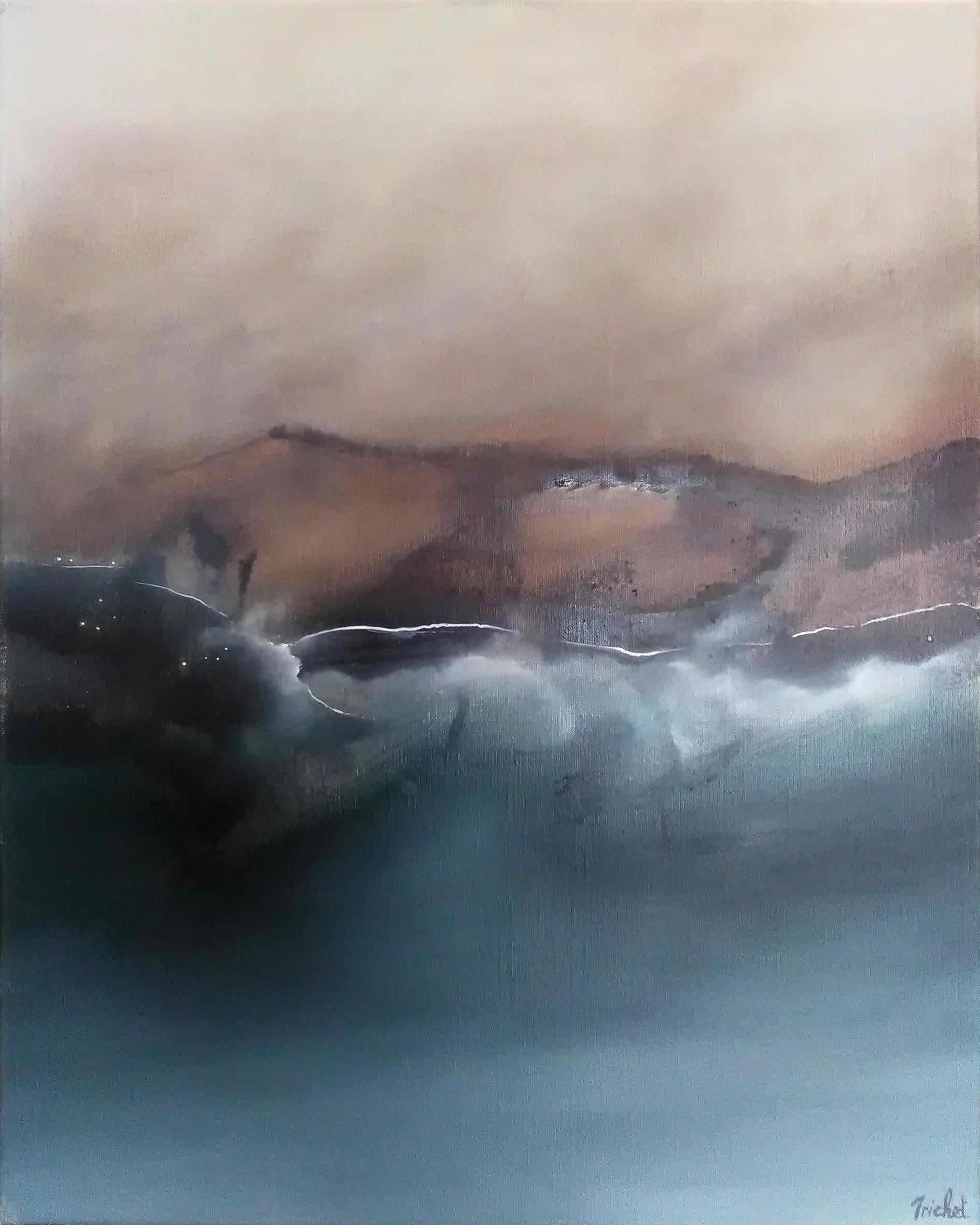 Olio su tela, firmato in basso a destra 

Jacques Trichet è un artista francese nato nel 1955 che vive e lavora a Saint Martin Lars a Sainte Hermine in Francia. Dopo un soggiorno in Messico nel 1978, dove scoprì i disegni Maya come una rivelazione,