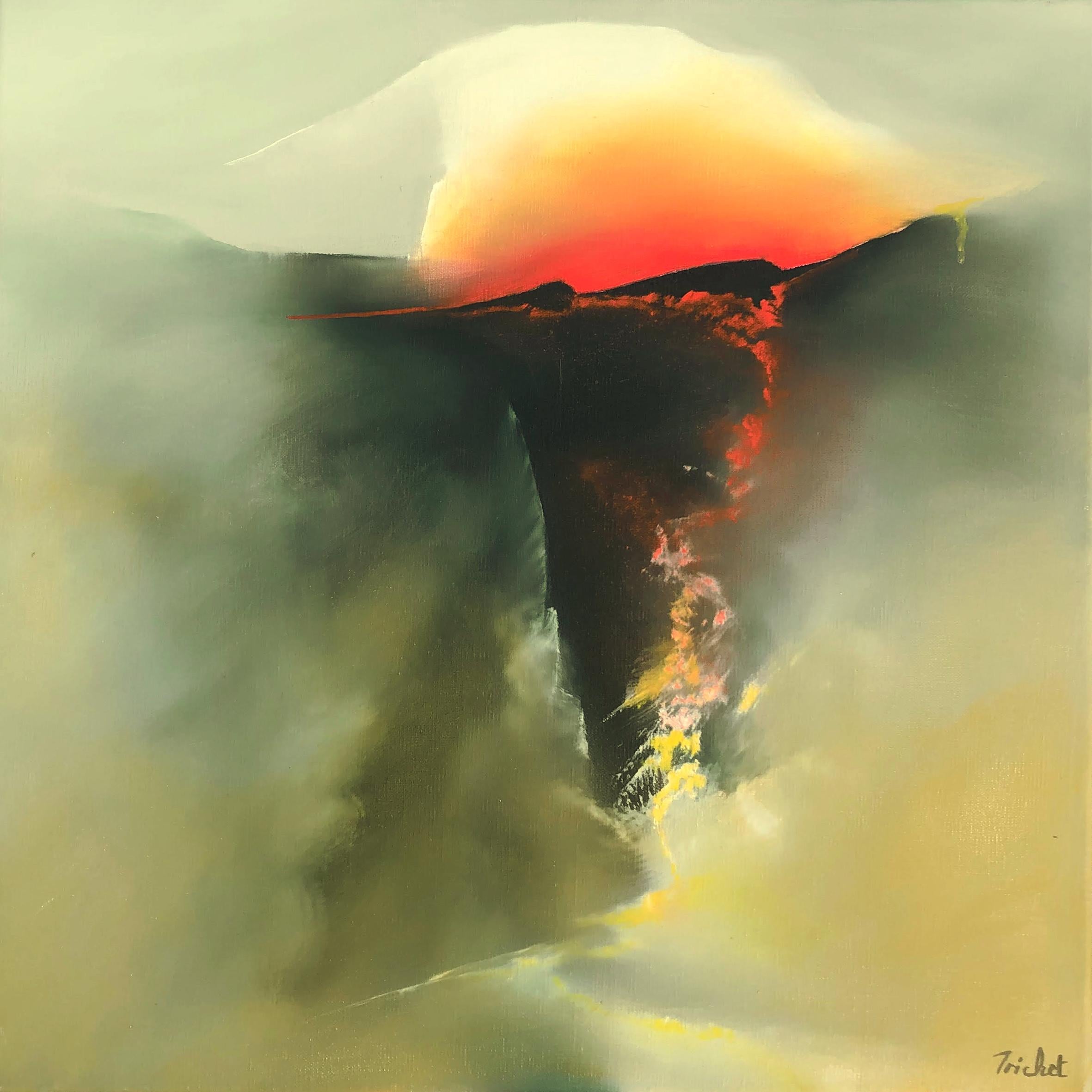 Olio su tela, firmato in basso a destra 

Jacques Trichet è un artista francese nato nel 1955 che vive e lavora a Saint Martin Lars a Sainte Hermine in Francia. Dopo un soggiorno in Messico nel 1978, dove scoprì i disegni Maya come una rivelazione,