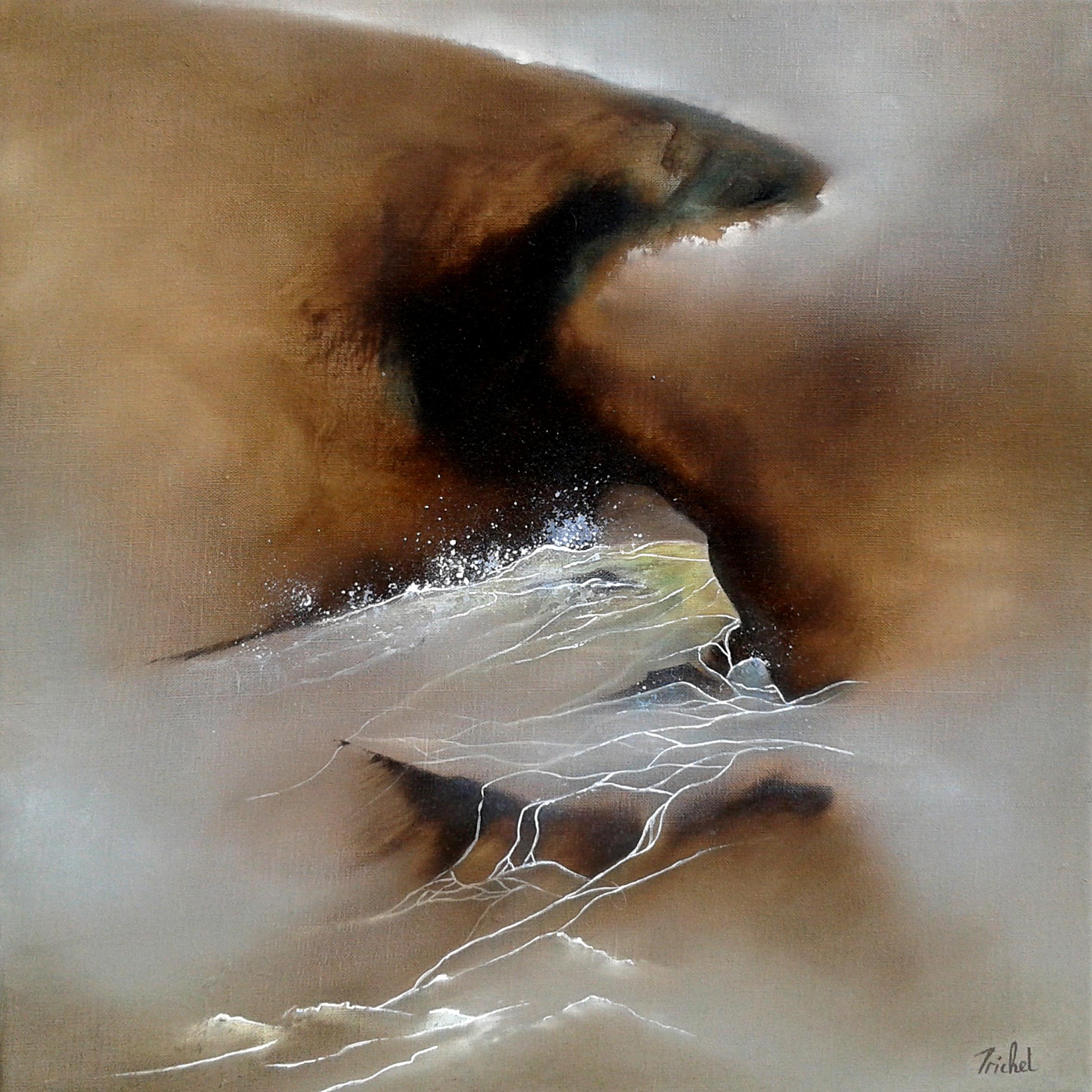 Olio su tela, firmato in basso a destra 

Jacques Trichet è un artista francese nato nel 1955 che vive e lavora a Saint Martin Lars a Sainte Hermine in Francia. Dopo un soggiorno in Messico nel 1978, dove scoprì i disegni Maya come una rivelazione,